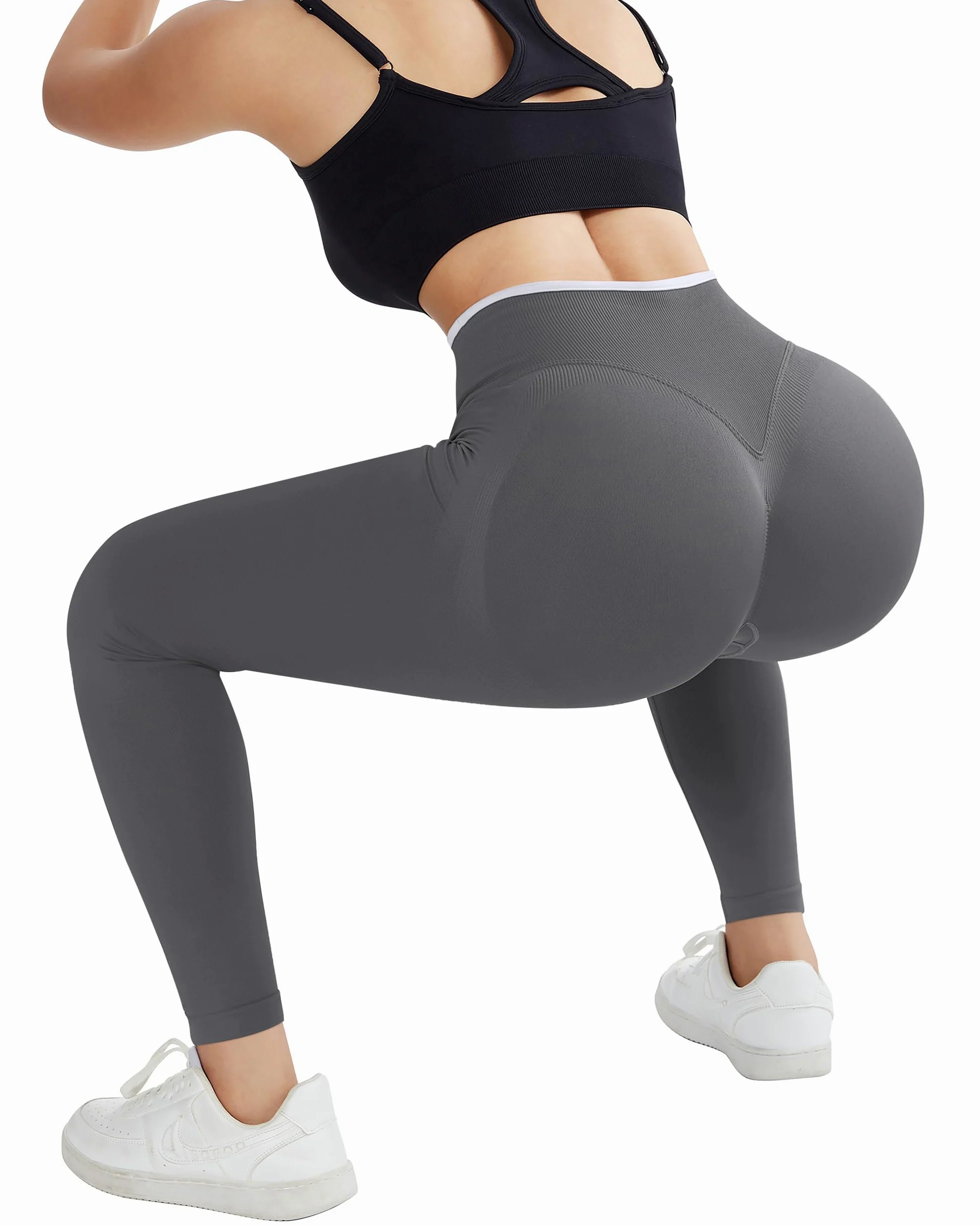 DOULAFASS Mallas deportivas largas para mujer, bloque de color, cintura alta, moldeadora para yoga | Opaco, resistente a sentadillas, levantamiento de glúteos, tejido suave y sin costuras, elástico en 4 direcciones, uso diario