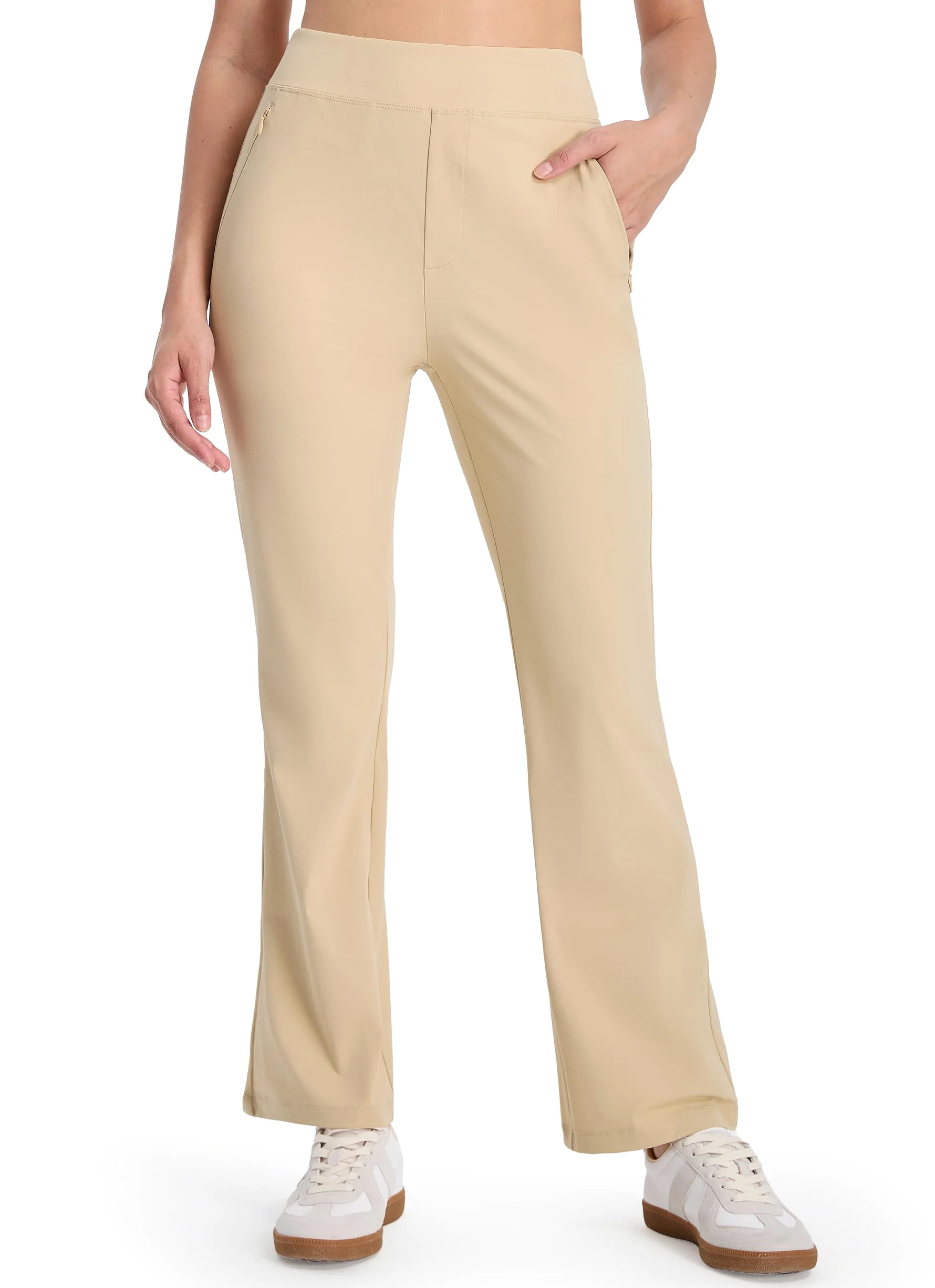 Pantalones de Golf Mujer Ligeros Transpirables Acampanados Elásticos Deporte Jogging Yoga Oficina Tela