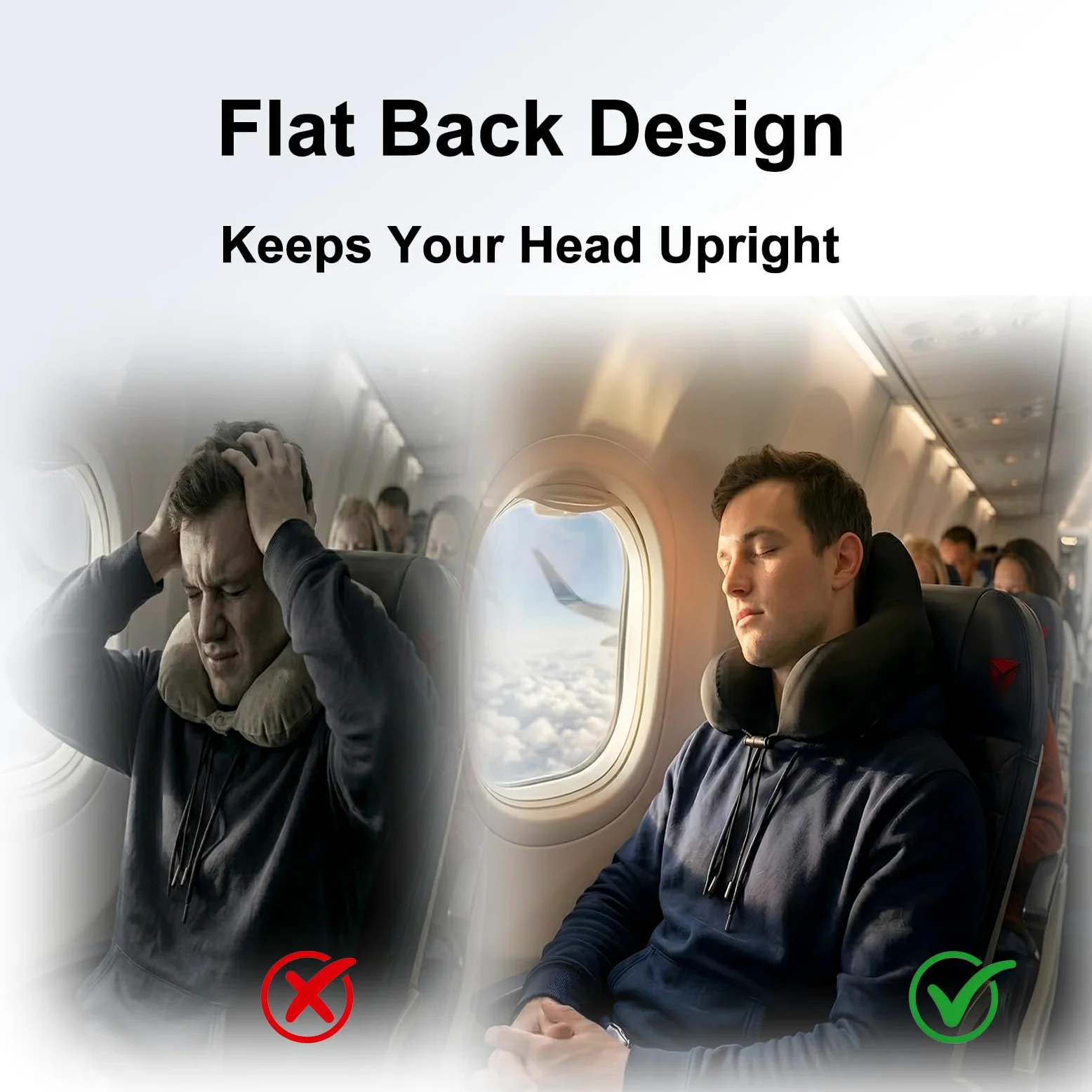 Almohada Cervical Inflable para Avión con Bomba Manual & Estuche | Cervical Elevado 16CM Almohada | Almohada Inflable Avion | Cojin Avion Cervicales