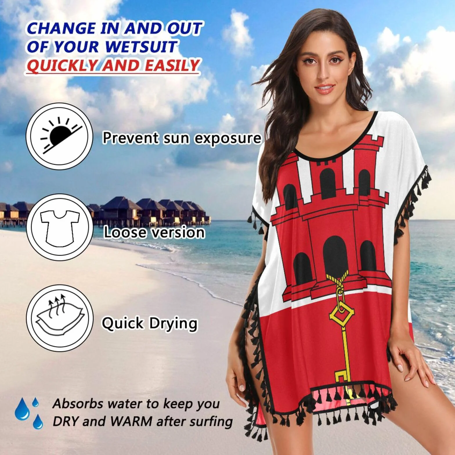 Bandera de Gibraltar traje de baño mujer vestido playa