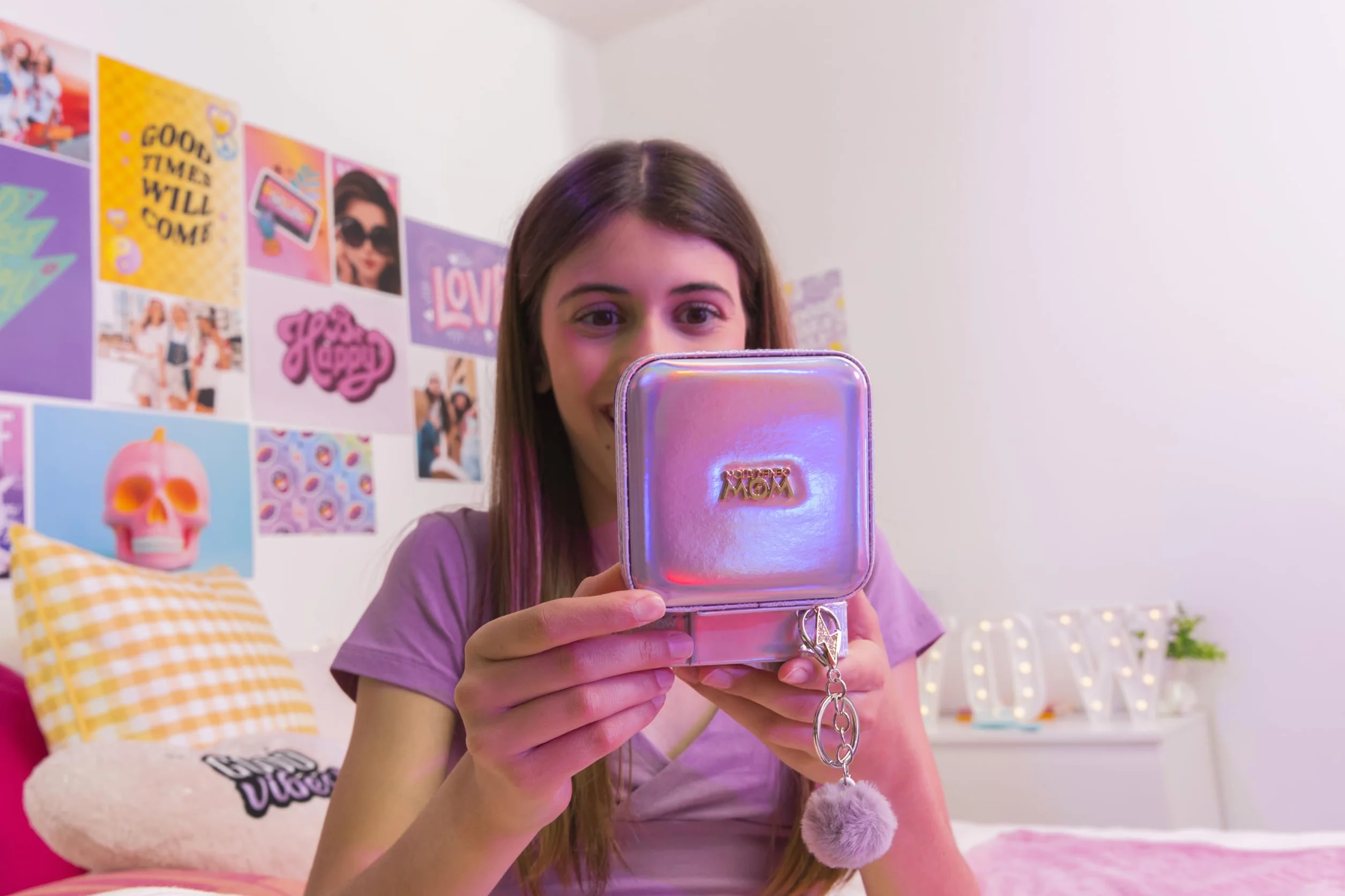 WOW GENERATION Joyero de Viaje para niñas, Diseño Metalizado con Compartimentos para Joyas