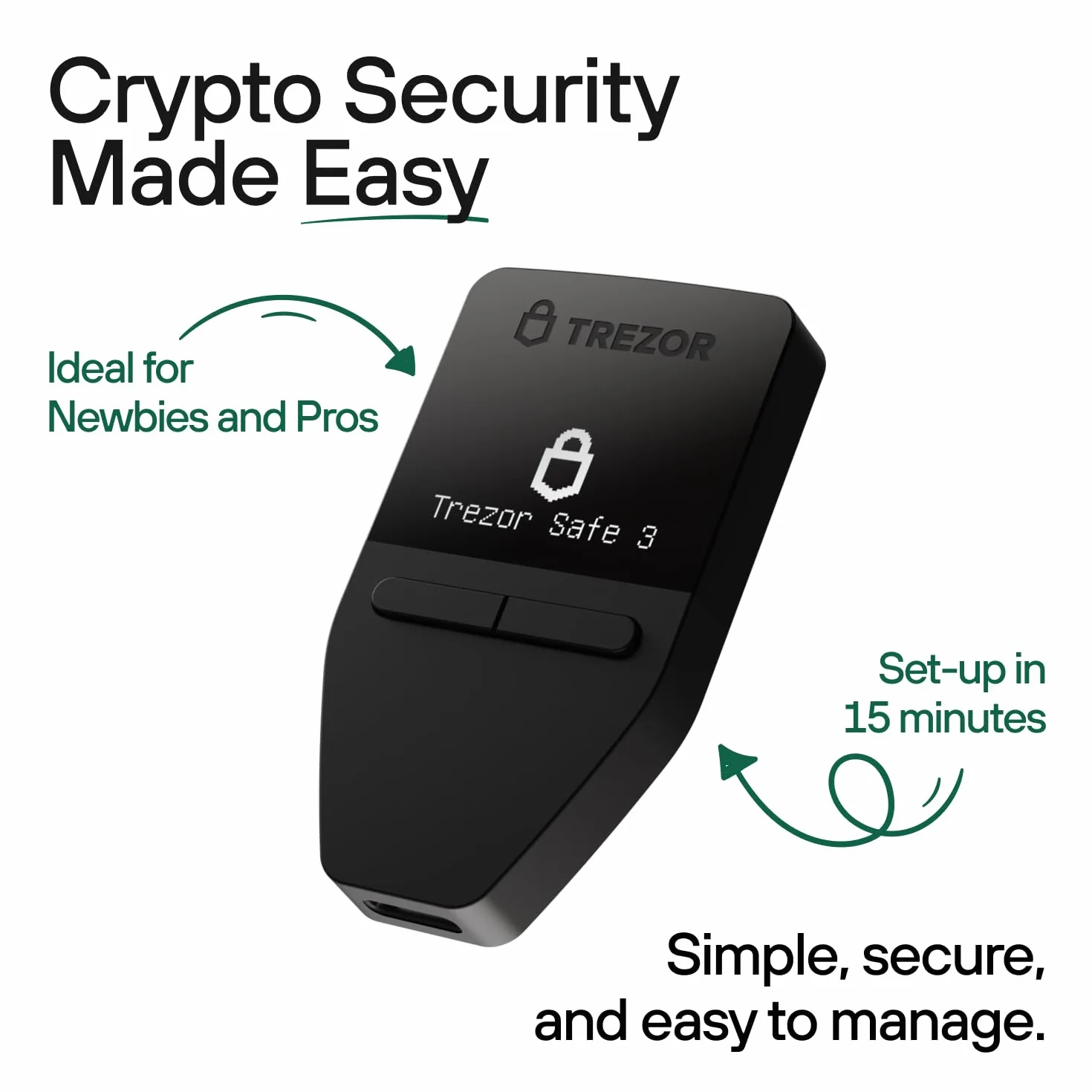 Trezor Safe 3 Cartera de Hardware Criptográfico Elemento Seguro Cosmic Black