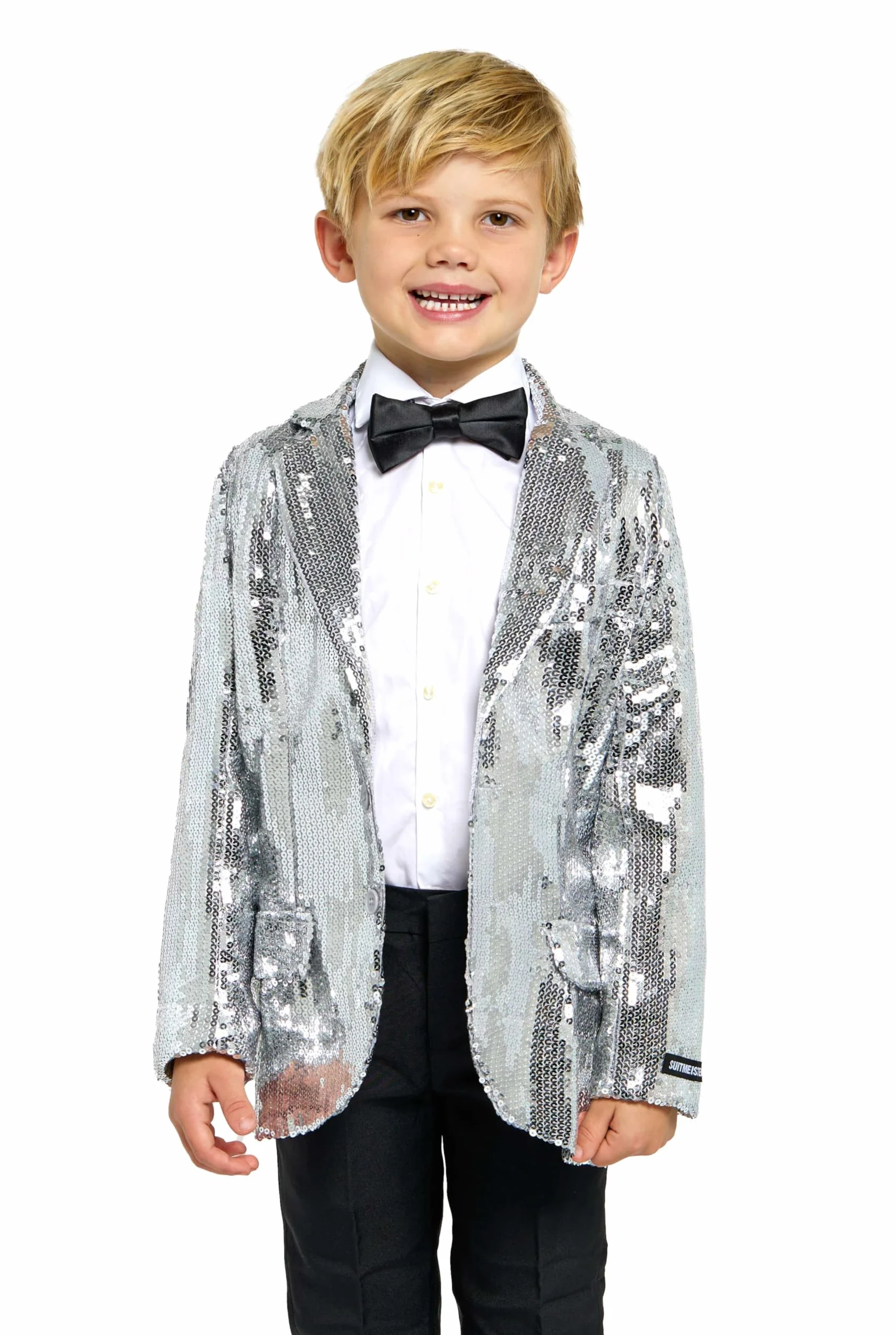 Suitmeister Blazer de lentejuelas para niños chaqueta de fiesta brillante ajuste delgado