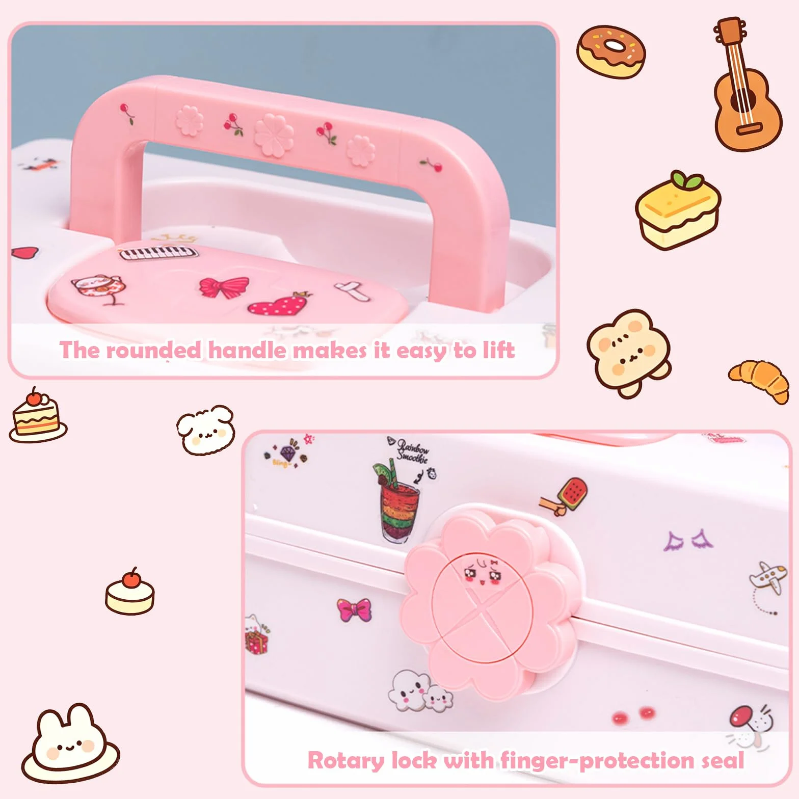 Caja de Almacenamiento Rosa para Accesorios de Cabello - Organizador