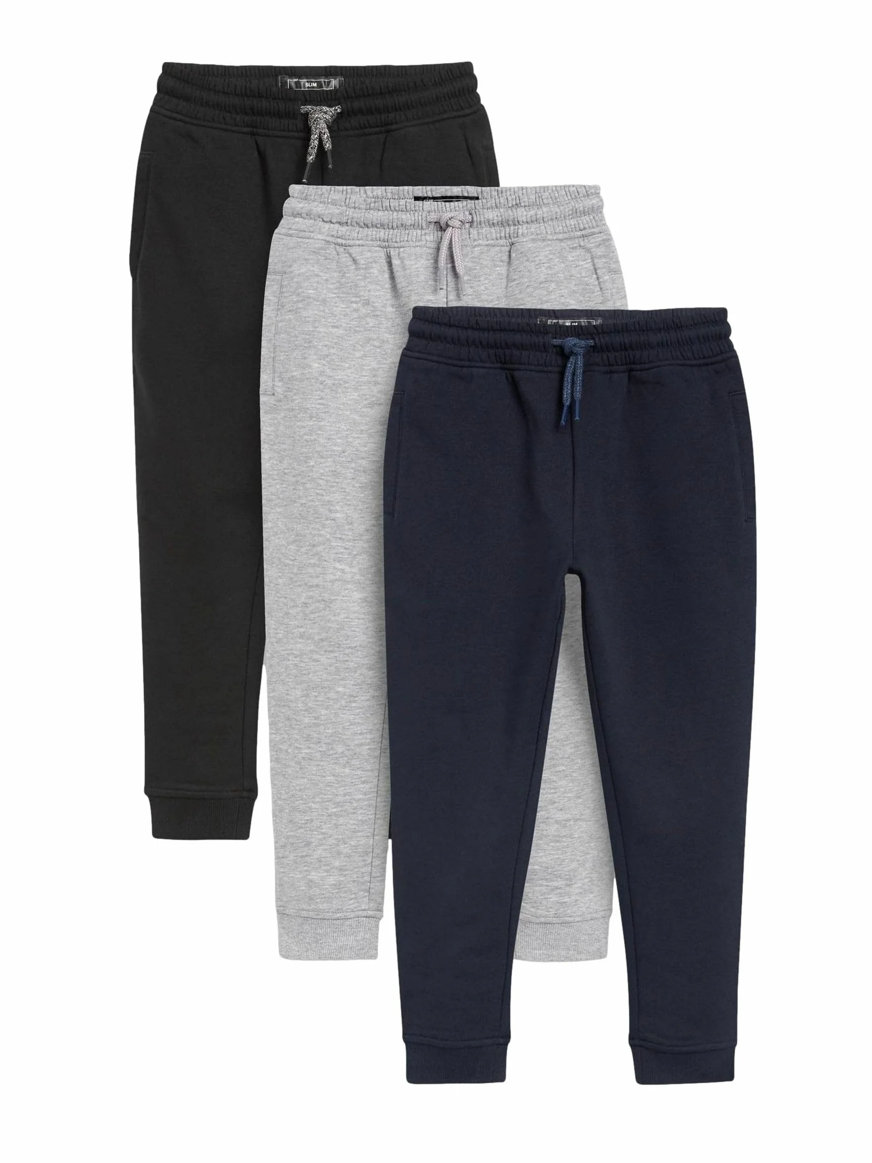 NEXT Niños Pack de 3 Pantalones de chándal Corte Slim