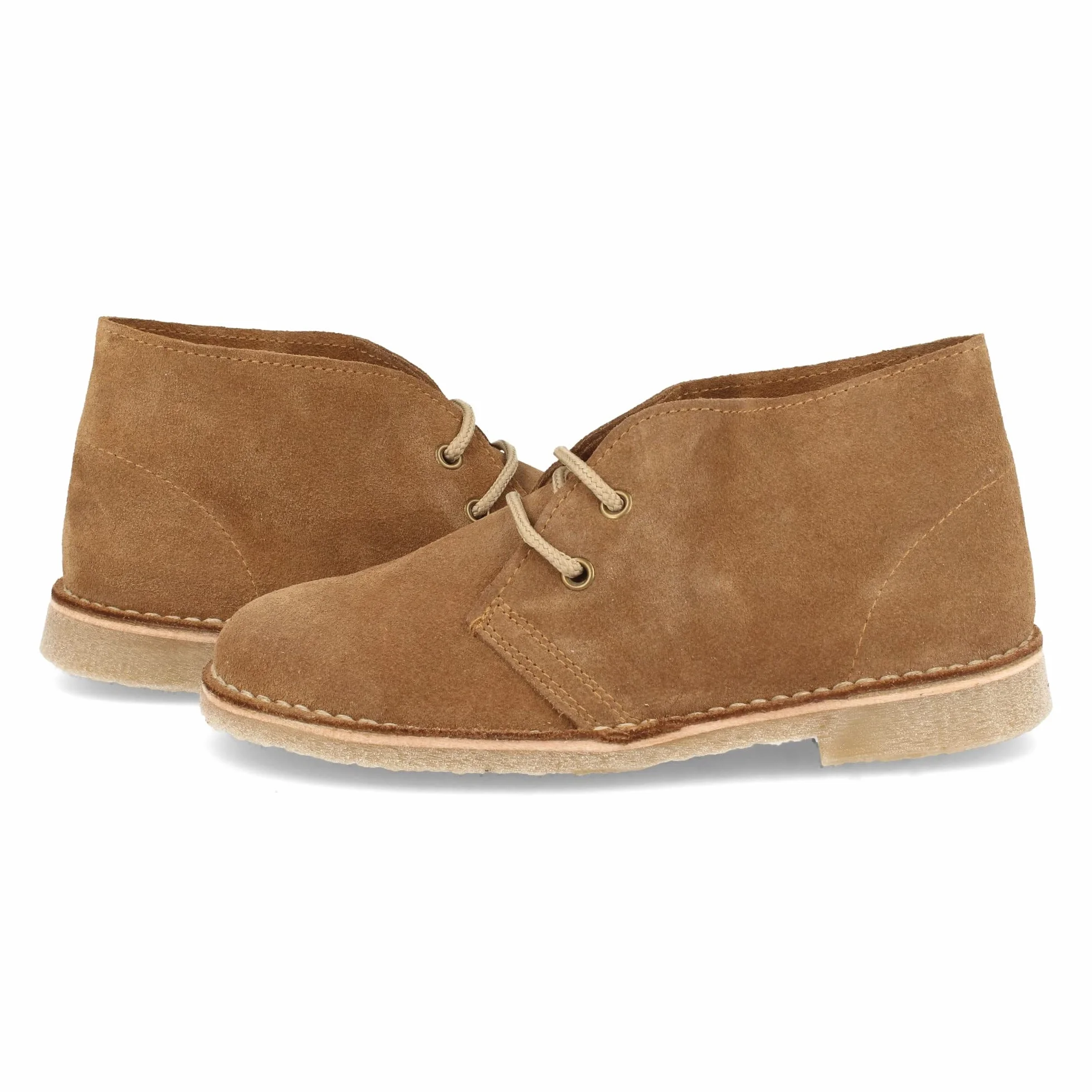 Botas Desierto Safari Piel Serraje Suela Crepe Antideslizante Cordones