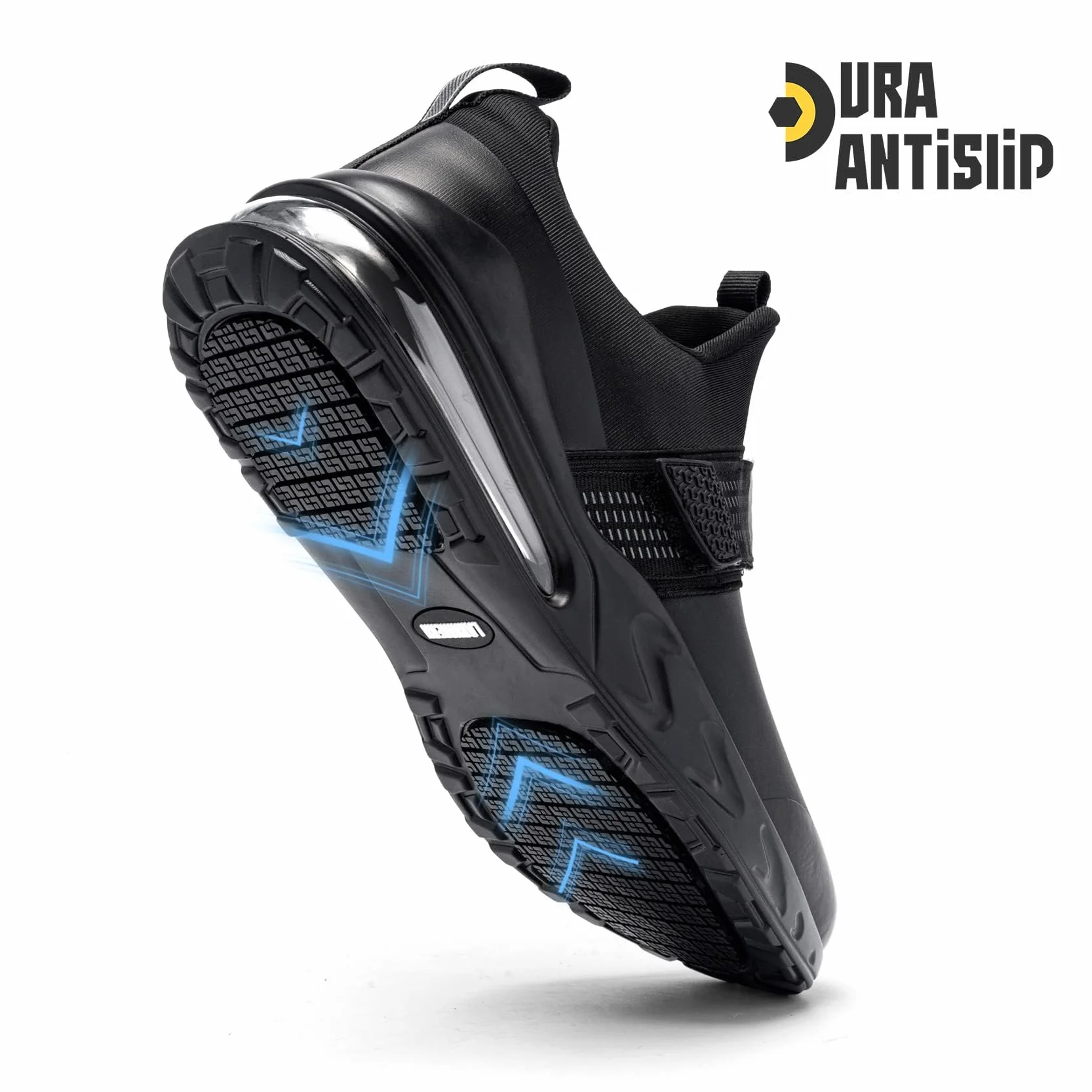 LARNMERN Zapatos de Trabajo Antideslizante SRC Impermeable Chef sin Puntera