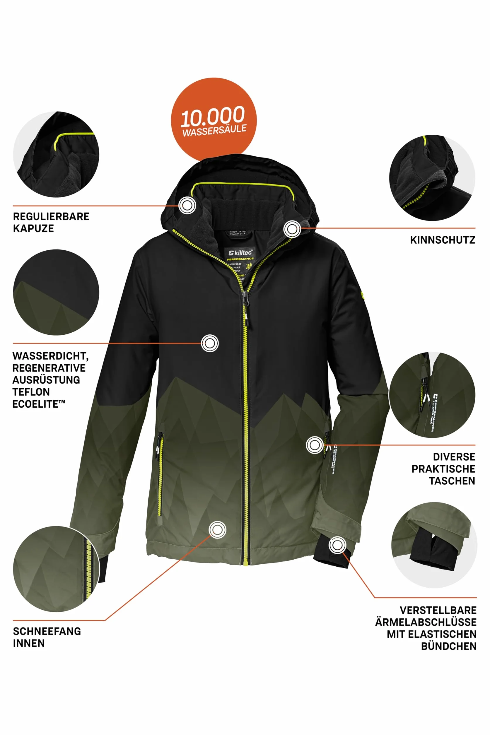 Killtec Ksw 383 Bys Ski Jckt Chaqueta de esquí funcional con capucha y paranieves Niños