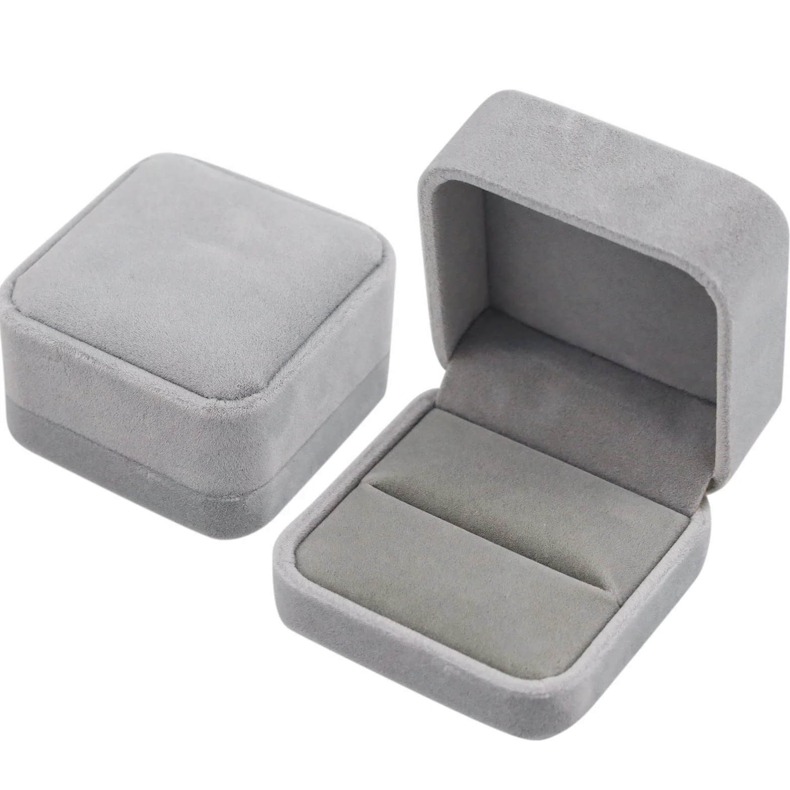 Caja de regalo para anillos de terciopelo, 70 x 70 x 40 mm