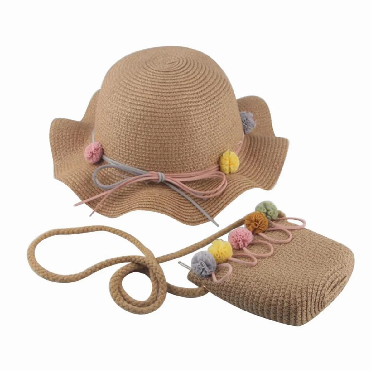 SHERCHPRY Sombrero de Playa para Sombrero de Sombrero de Cubo Sombrero de niñas Gorra de Chicas Sombrero de Copa Sombrero de de Playa Bambú Beige