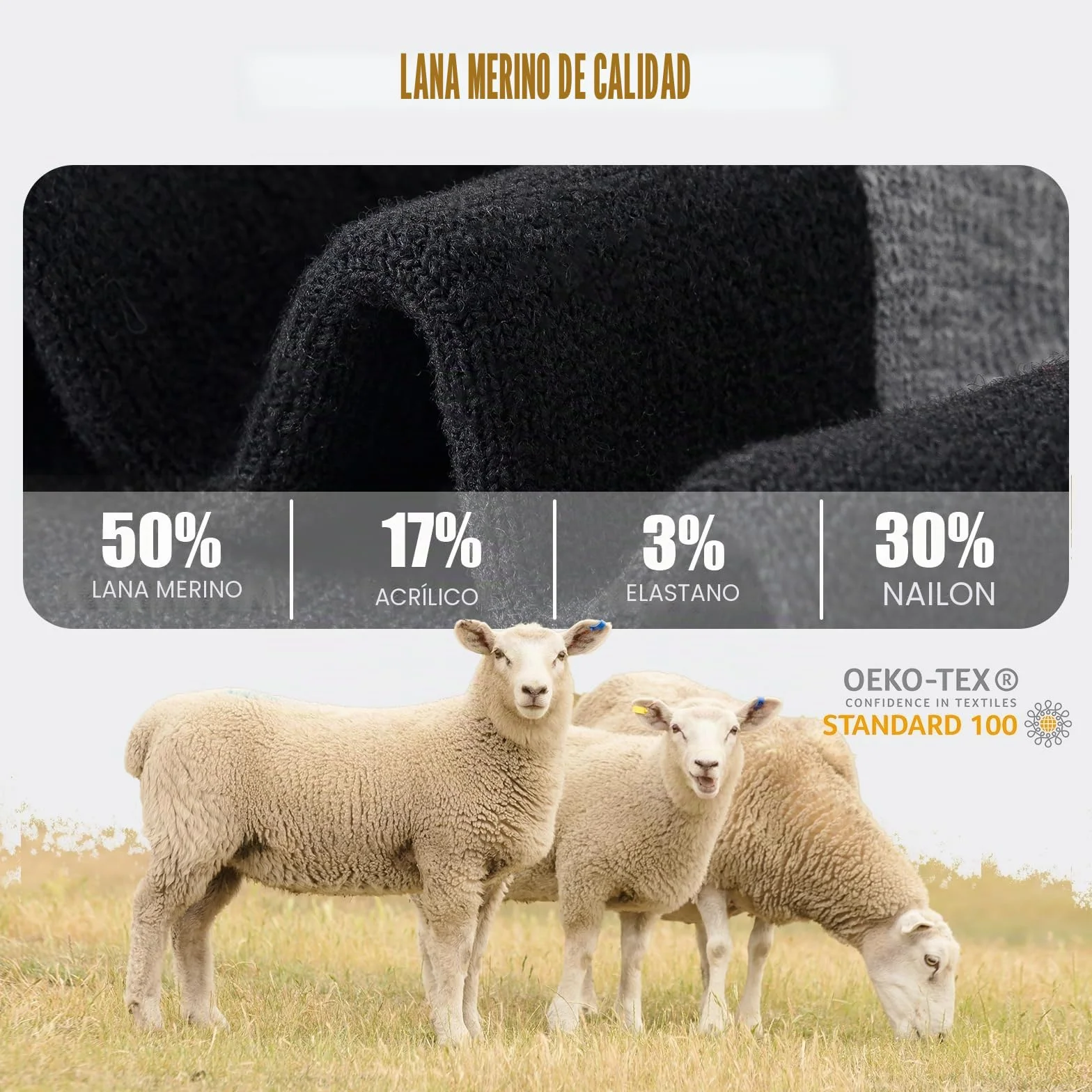 Calcetines Trekking Lana Merino Antiampollas Acolchado Transpirables 3 Pares