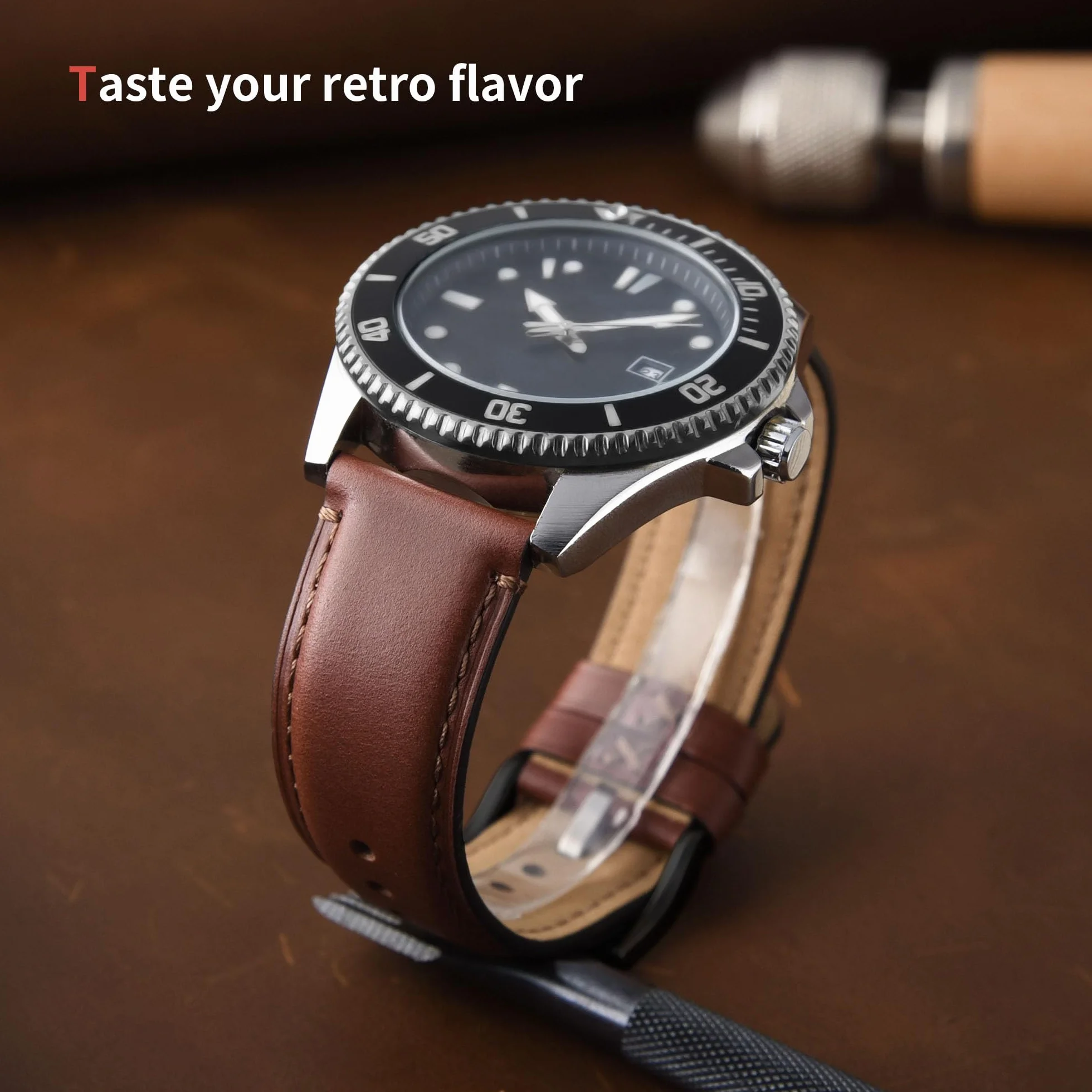 Fullmosa Correa de Reloj 22mm 20mm 18mm Cuero Liberación Rápida Repuesto para Samsung Galaxy Watch Huawei Smart Watch Fossil