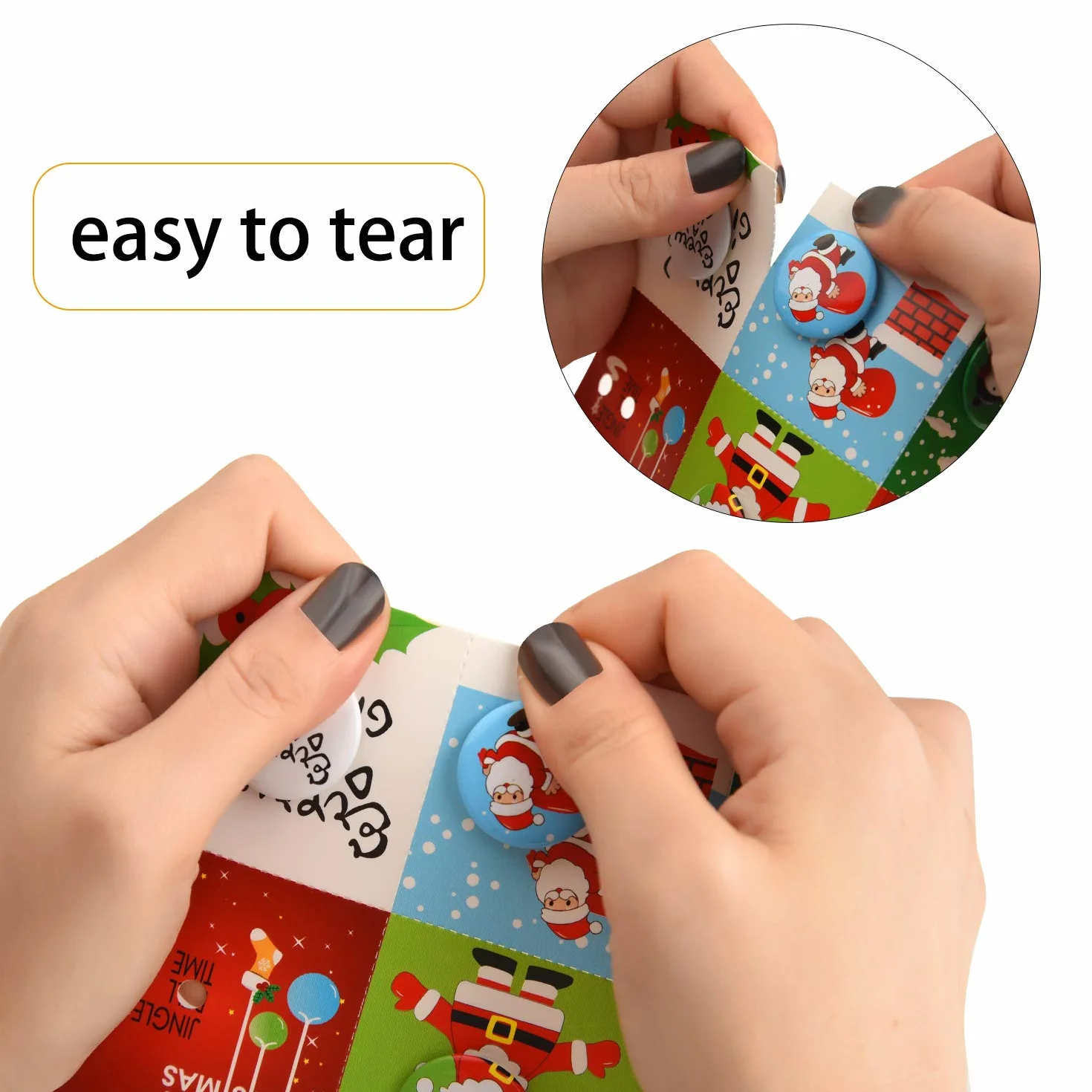FEPITO 36 Pcs Botones de Feliz Navidad Botones Mini Pinback con Tarjetas de Navidad para Niños Suministros Fiesta de Navidad