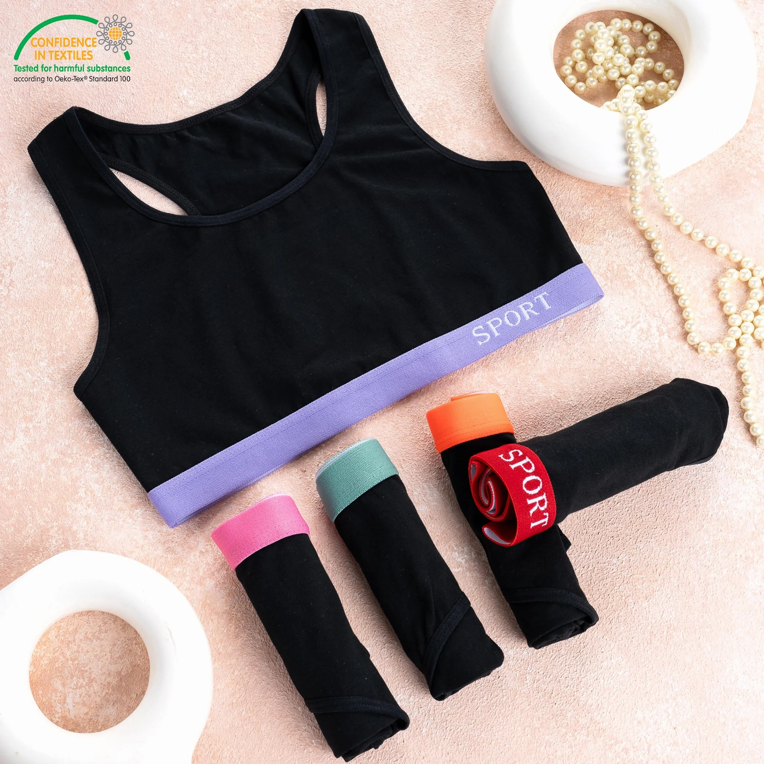 LOREZA Sujetador Bustier para Niñas Ropa Interior Camiseta de Tirantes Algodón 8 a 15 años