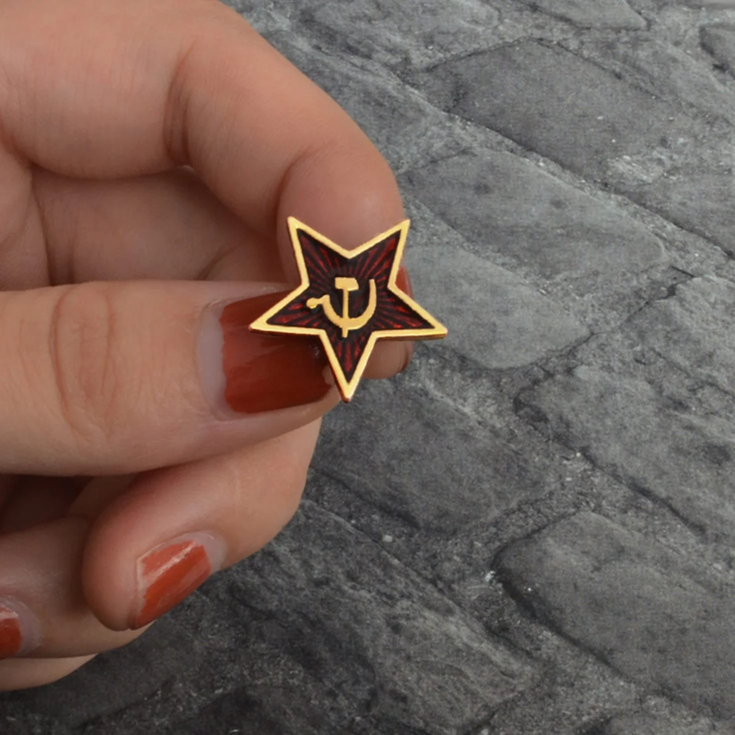 BRACO Pin URSS Broche Comunismo Rojo Pack 2 Pins Insignia comunista estrella roja hoz martillo