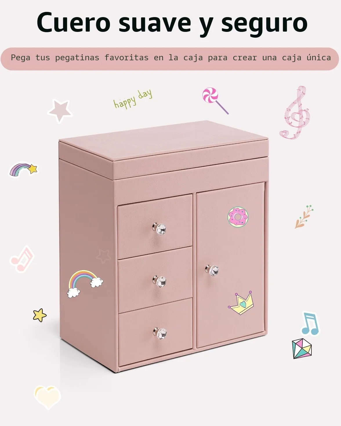 Caja de música para niñas con bailarina, joyero musical 4 capas