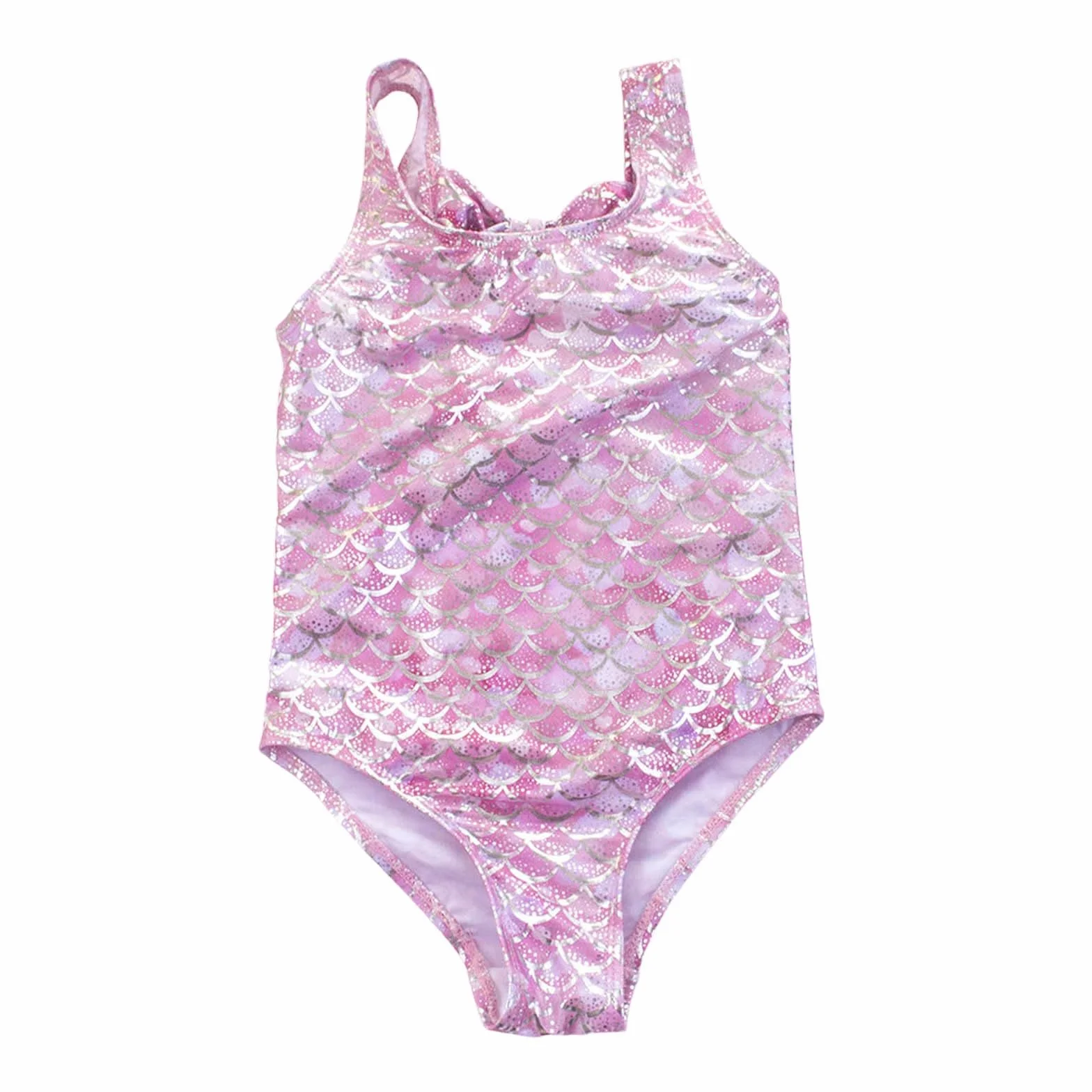 Bañador Niña Una Pieza Sirena Estampado Lazo sin Espalda Natacion 3-9 Años