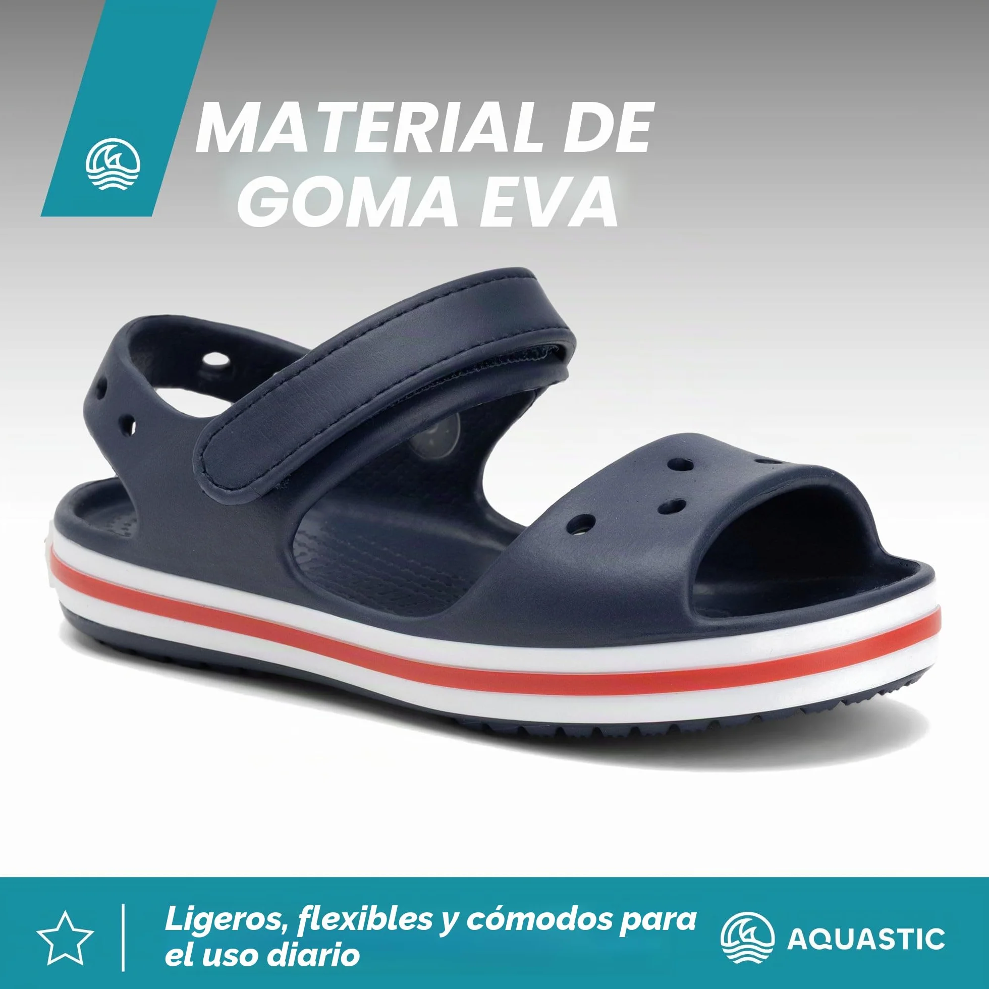 AQUASTIC Sandi Jr, Sandalia Unisex niños