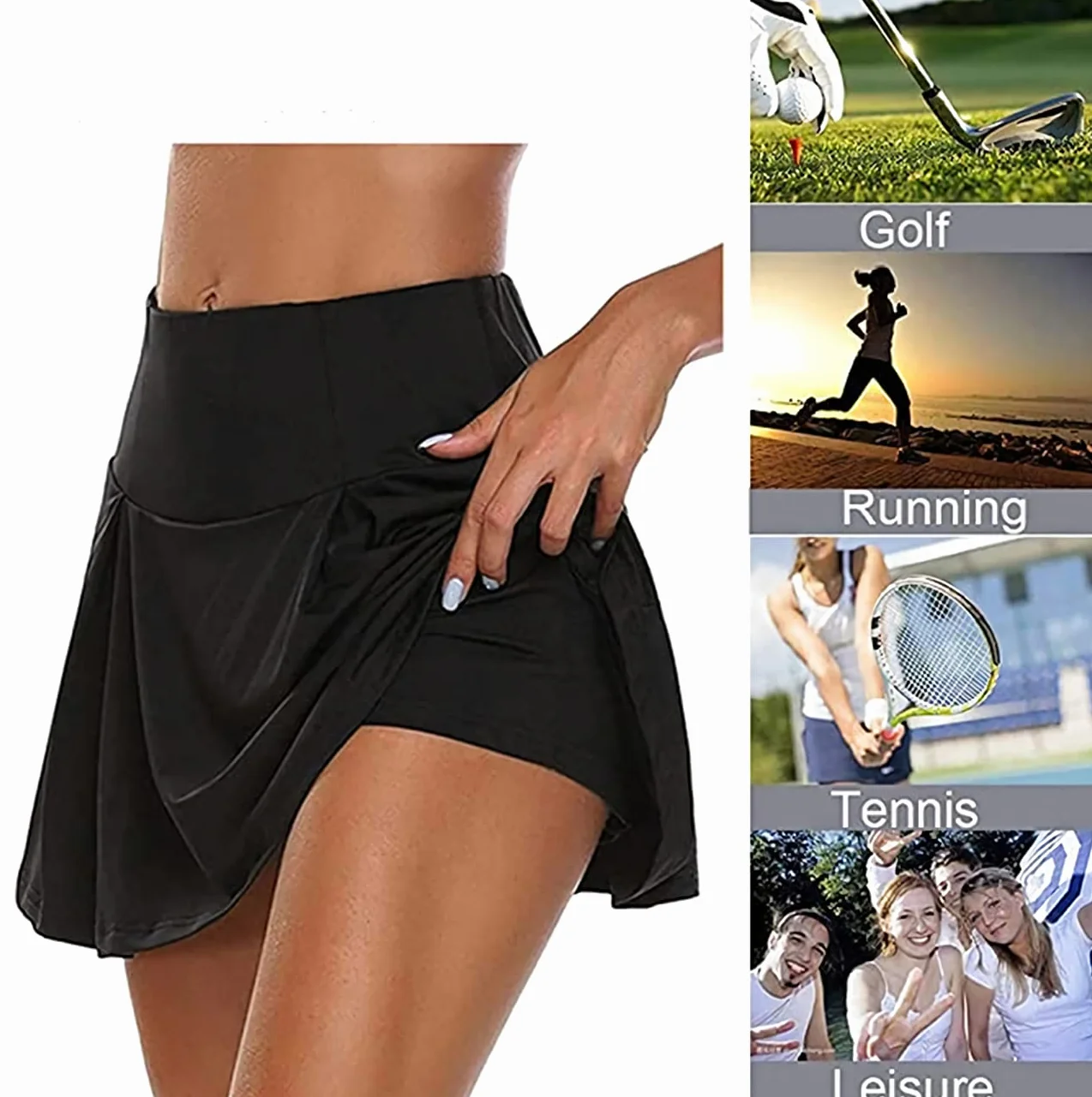 Faldas Pantalón Deportiva 2 En 1 Mujer Corta Tenis Respirable Golf Pilates Fitness
