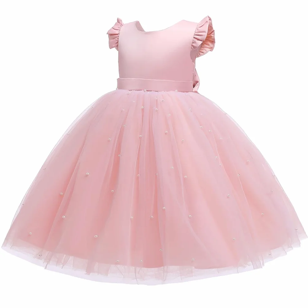 Flor Niña Vestido Dama de Honor Tul Bowknot Formal Noche Comunión