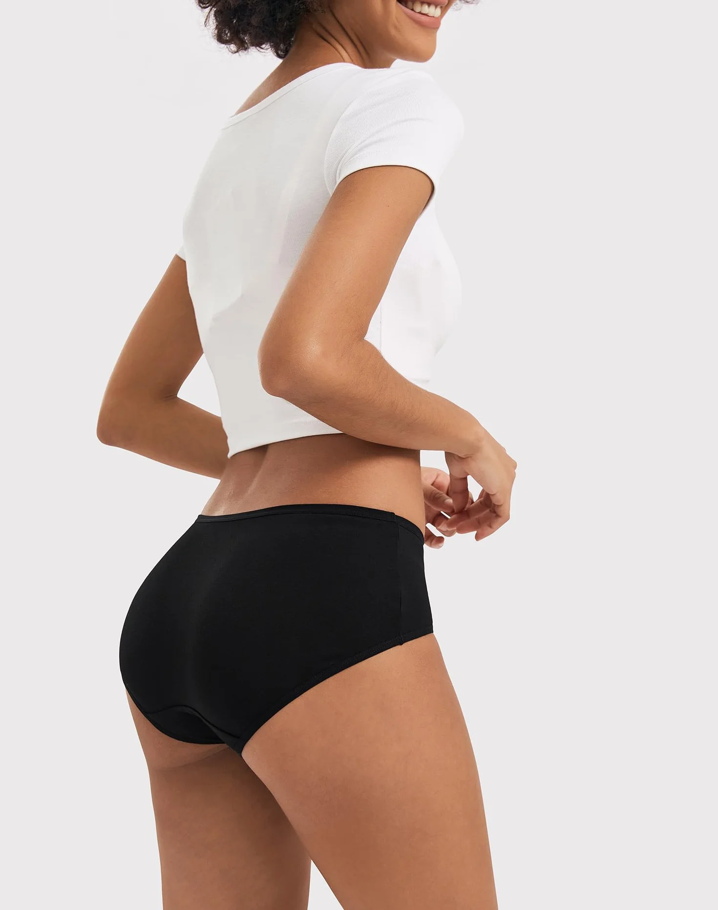 INNERSY Bragas Mujer Algodón Elástico Culotte Cintura Media Pack de 6