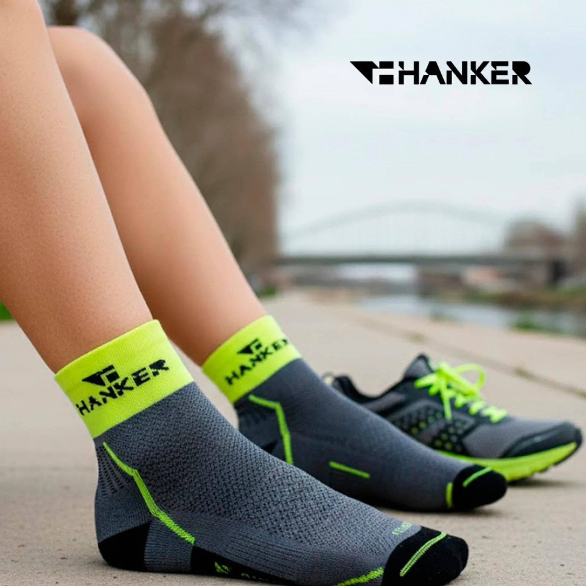 HANKER Calcetines Trail Running Hombre Mujer Sin Costuras Transpirables Antirozaduras Compresión