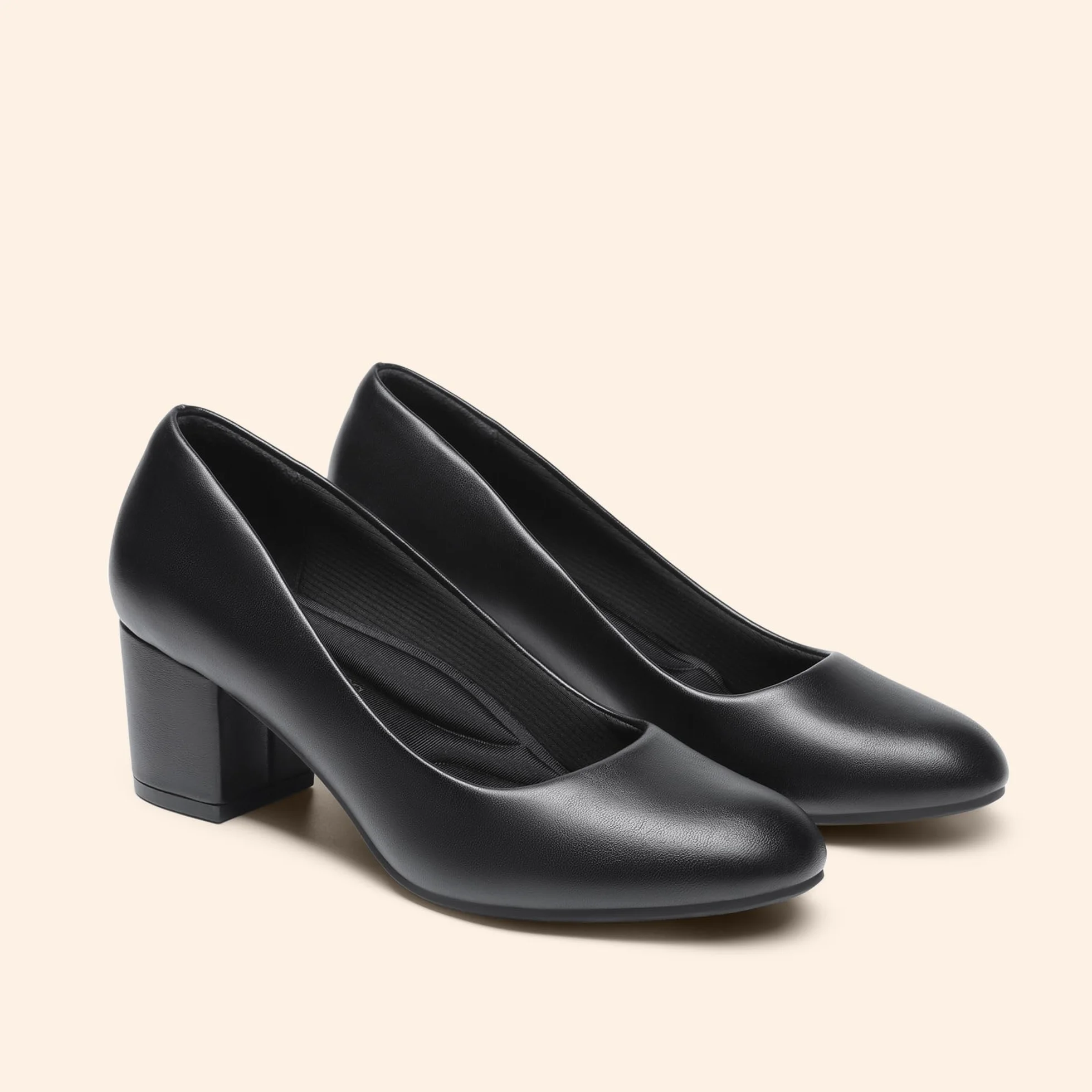 DREAM PAIRS Zapatos de Tacón Bajo para Mujer, Tacón Cuadrado, Punta Redonda