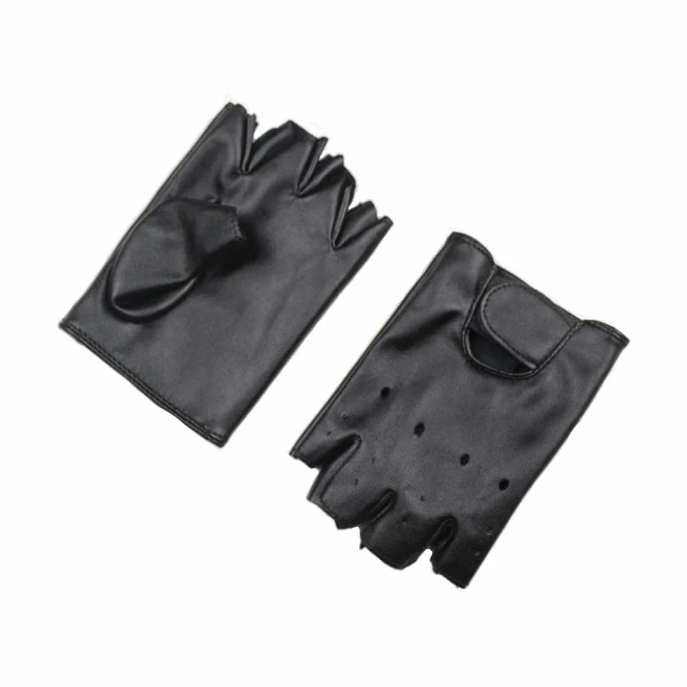 Long Keeper Guantes sin Dedos de Cuero PU para niños 4-11 años