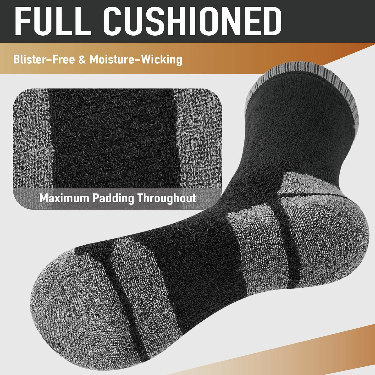 Niorasen Calcetines Merino Hombre Mujer Trekking Senderismo 3 Pares Antibacterianos Antiampollas Transpirables