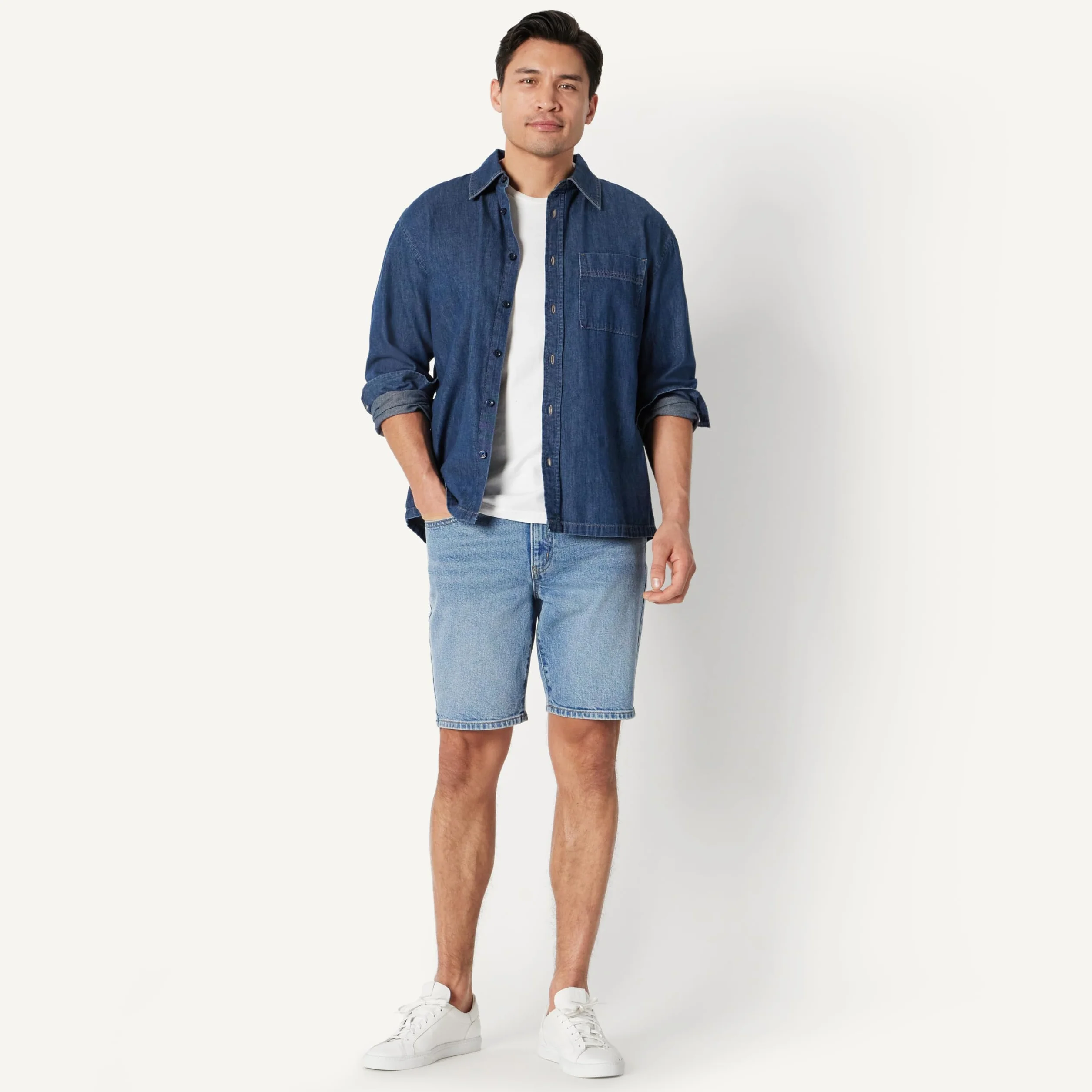 Amazon Essentials Pantalones Cortos Vaqueros Corte Recto 22,9cm Hombre