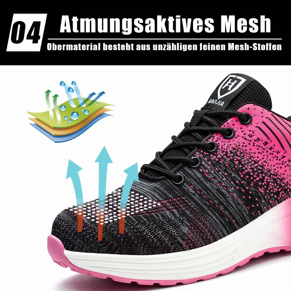 Zapatos de Seguridad Hombre Mujer con Punteras de Acero Transpirable Ligero
