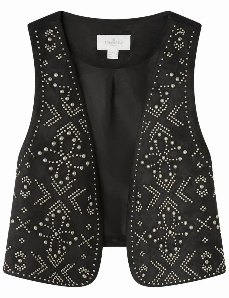 SPRINGFIELD Vest With Studs Tachuelas Vest Mujer (Pack de 1)