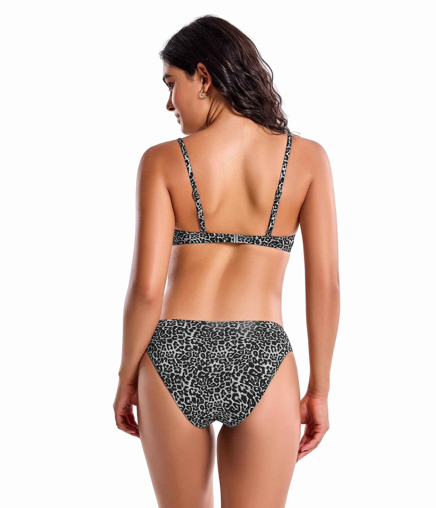 Conjunto de Bikini Estampado de Leopardo para Mujer, Traje de Baño de Dos Piezas