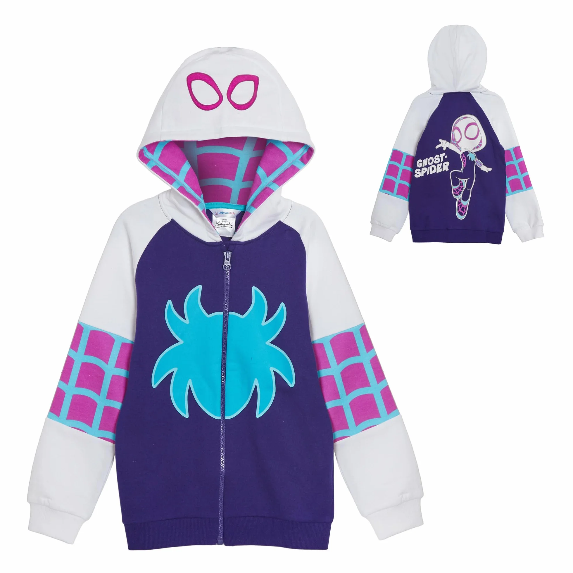 Sudadera con capucha y cremallera Spidey and His Amazing Friends Miles Morales Ghost Spider Spidey para niños