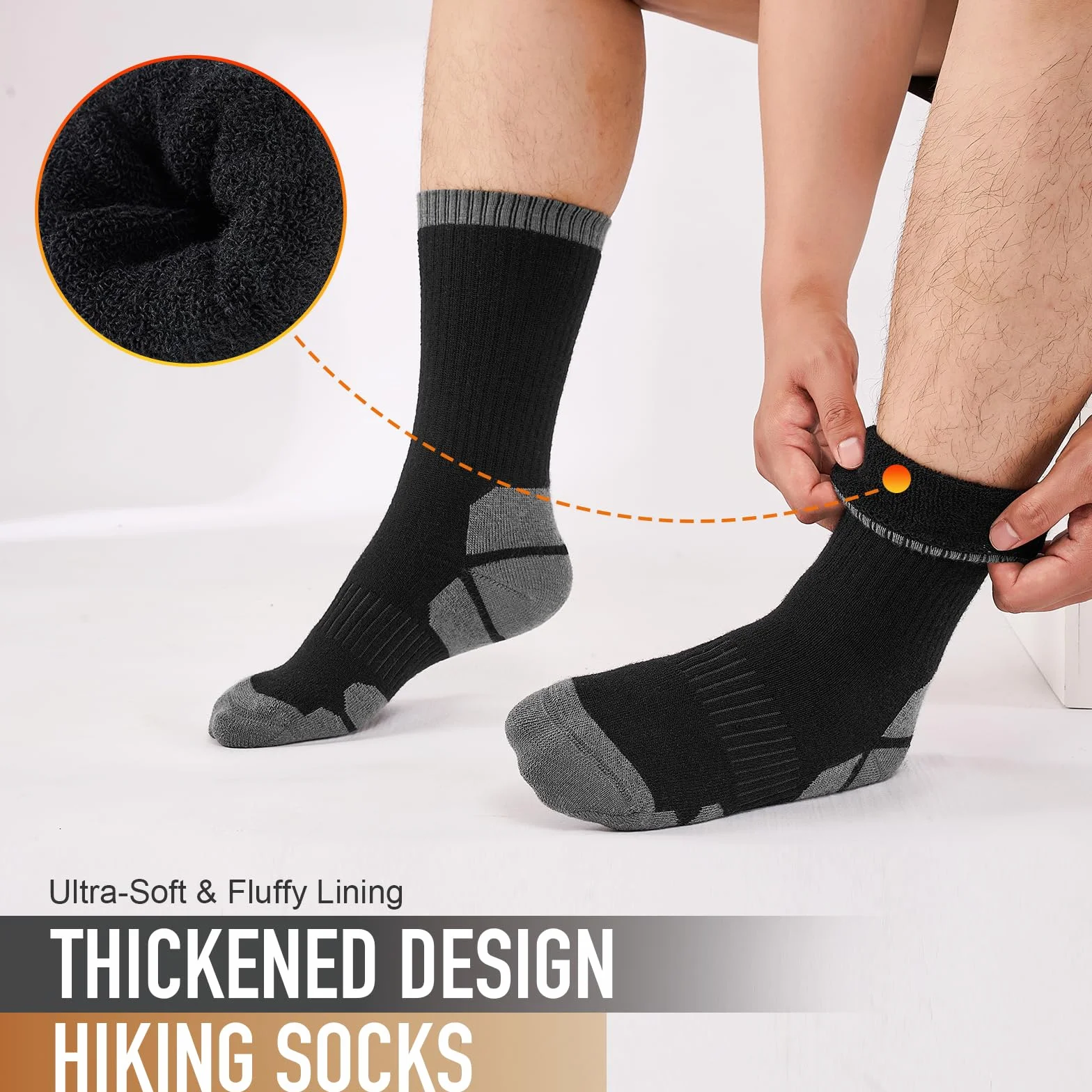 Niorasen Calcetines Merino Hombre Mujer Trekking Senderismo 3 Pares Antibacterianos Antiampollas Transpirables