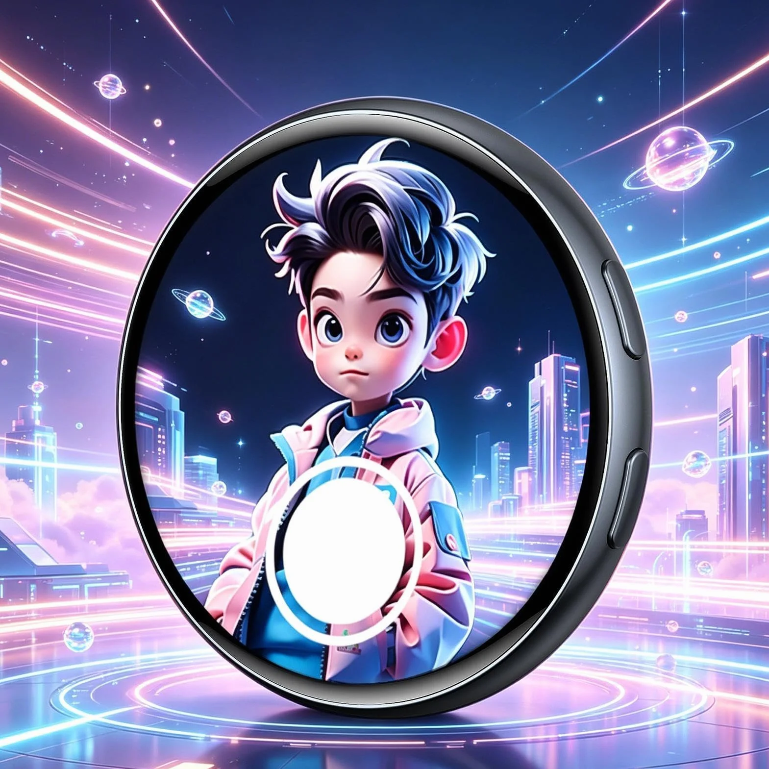 Pantalla Táctil HD Recargable Ponible Dinámica Inteligente Para Anime Adultos Niños Convención Cómic ACG Festival