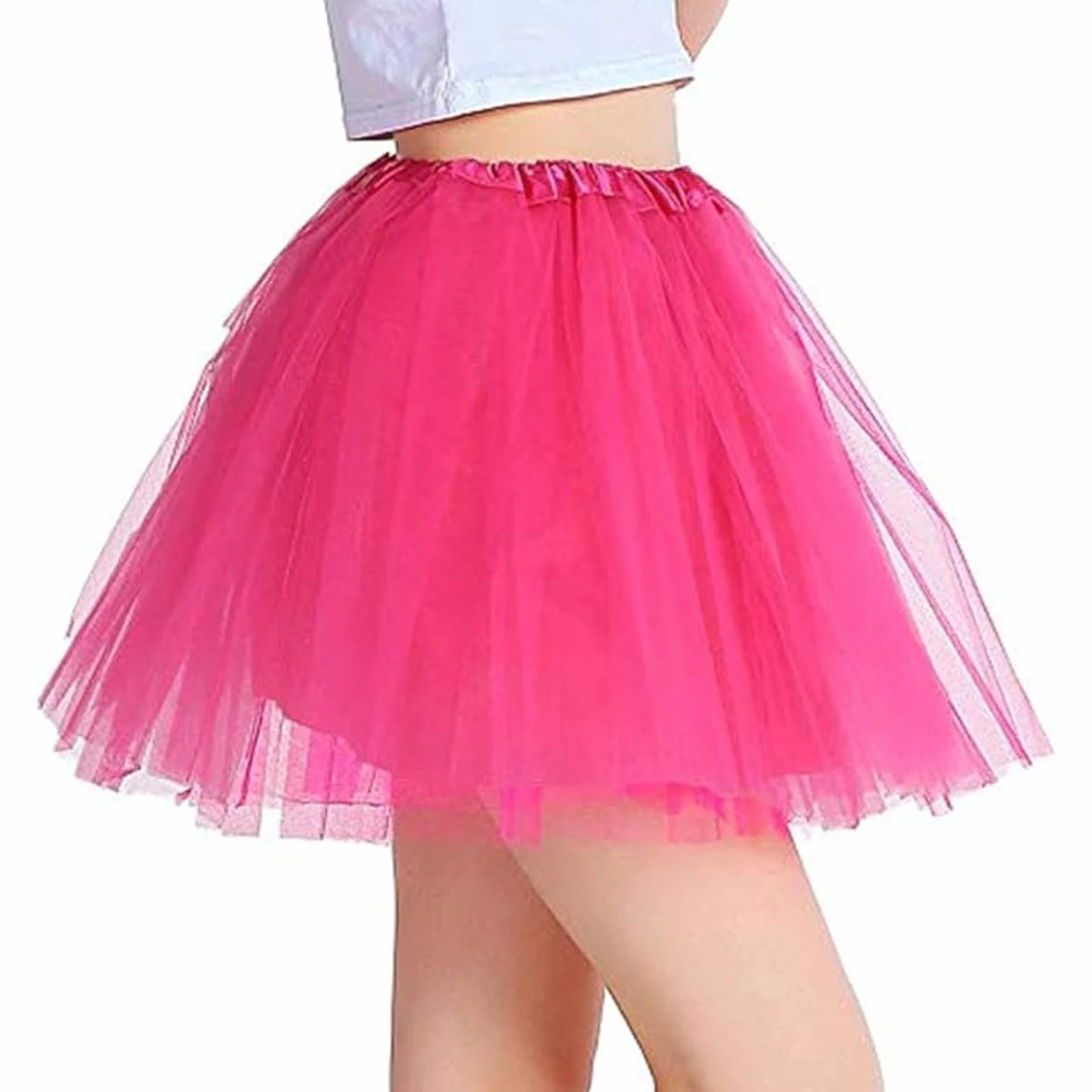 Tutú de Tul para Adultos Rosa 3 Capas Falda de Ballet Mujer Danza Fiesta Halloween