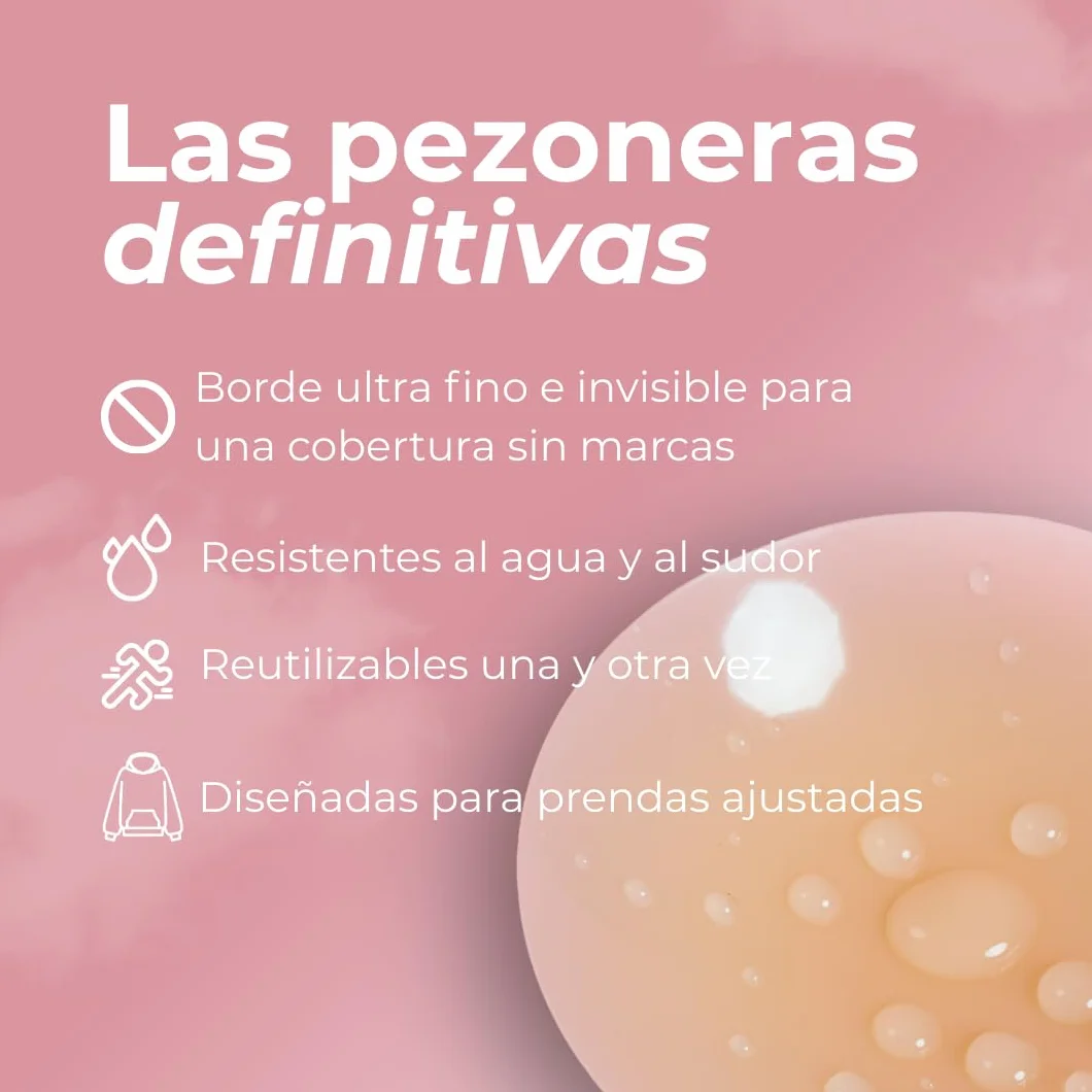 Pezoneras Invisibles Autoadherentes de Silicona Reutilizables para Vestidos sin Sujetador