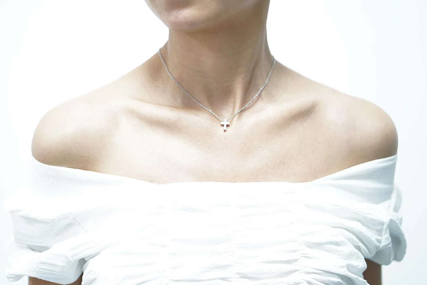 Collar Cruz Acero Inoxidable Pequeño para Niños Niñas Mujeres Cristiano Bautismo Regalo