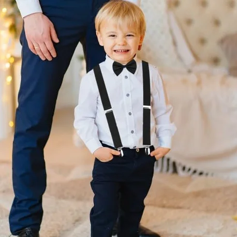 Tirantes Ajustables para Niño Set con Pajarita Elástico Forma Y