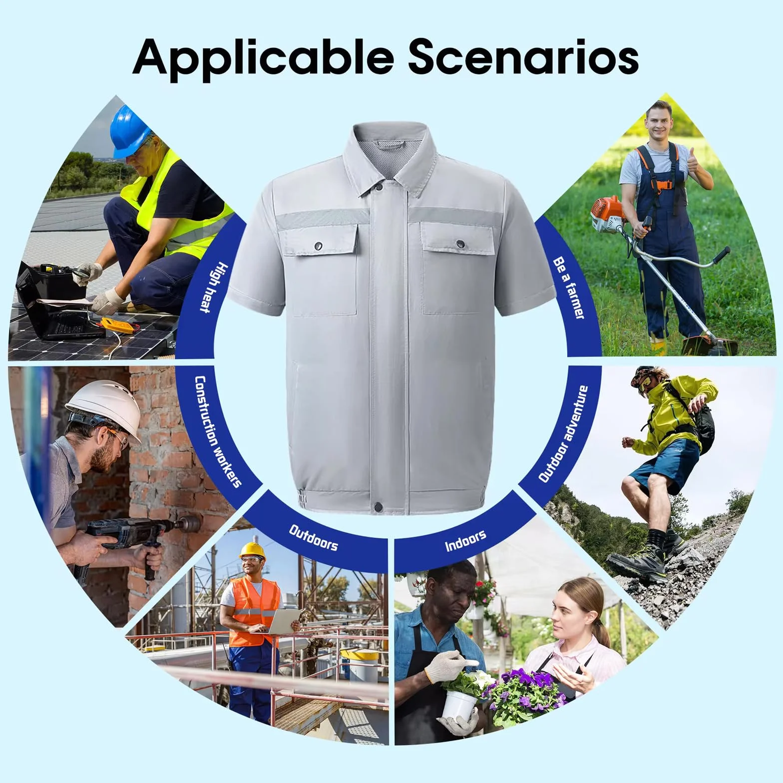 Chaqueta de Enfriamiento de Verano Aire Acondicionado con Ventiladores para Acampar