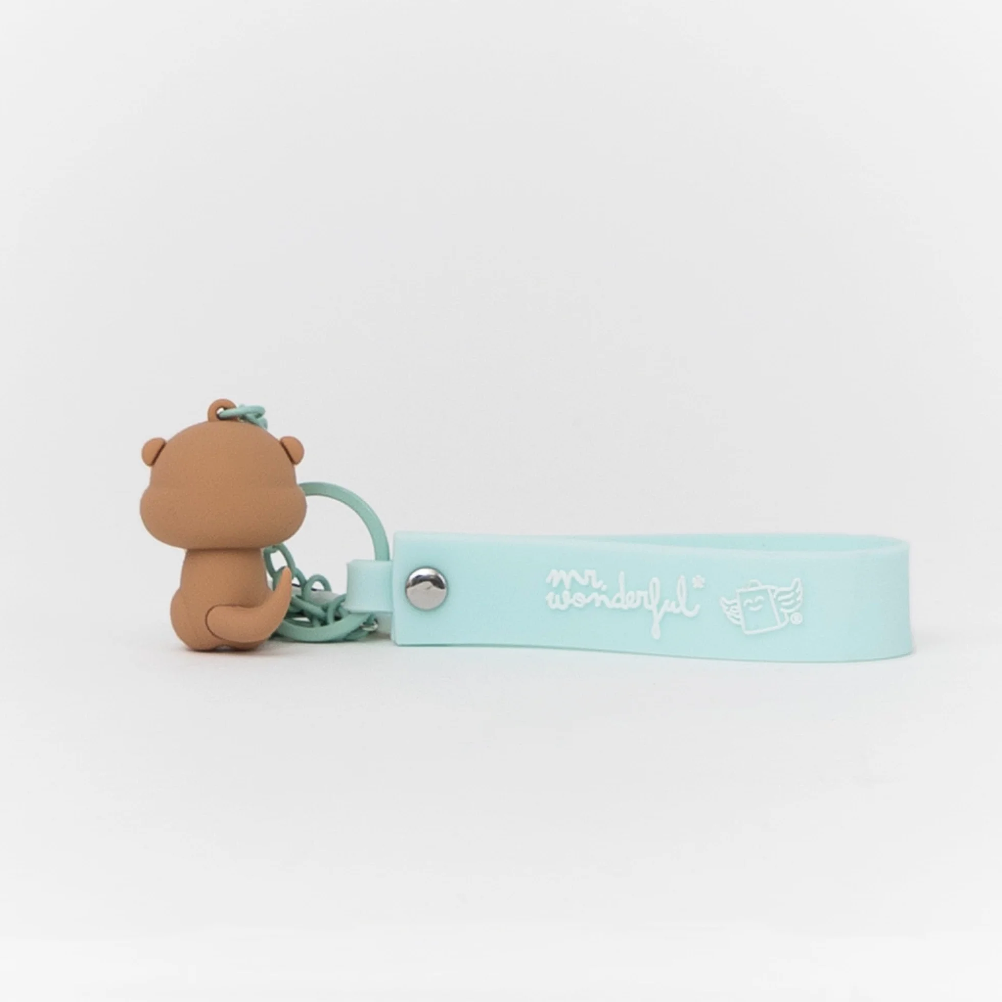 Mr. Wonderful Llavero Lazy Nutria con Charms Nap the Day Away – Llavero de Caucho y Metal Original
