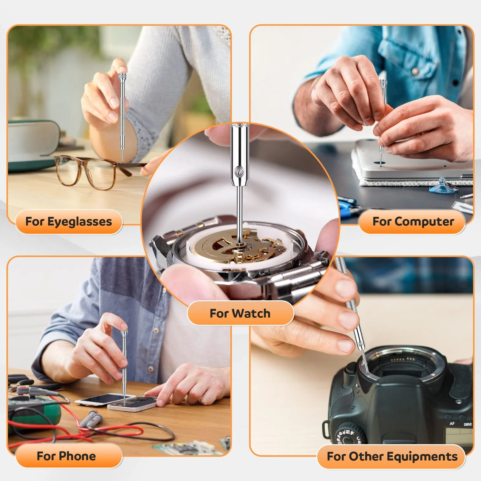 JOREST Juego de Precisión Destornilladores para Reloj y Gafas, Herramienta Abrir Relojes, Destornillador Cambiar Pilas