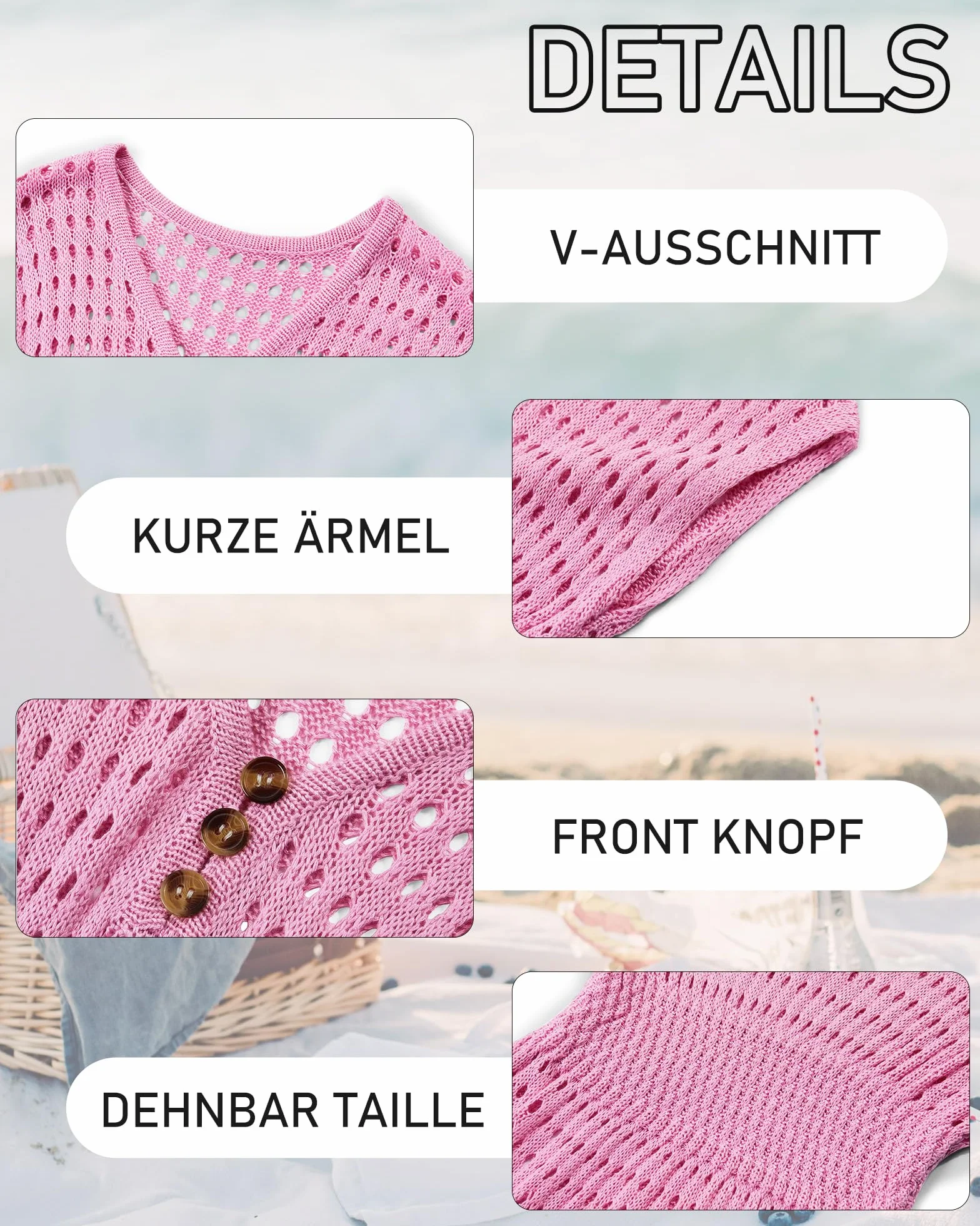 Haloumoning Vestido de playa para niña de verano, poncho de manga corta, de punto, trajes de baño de moda para niños