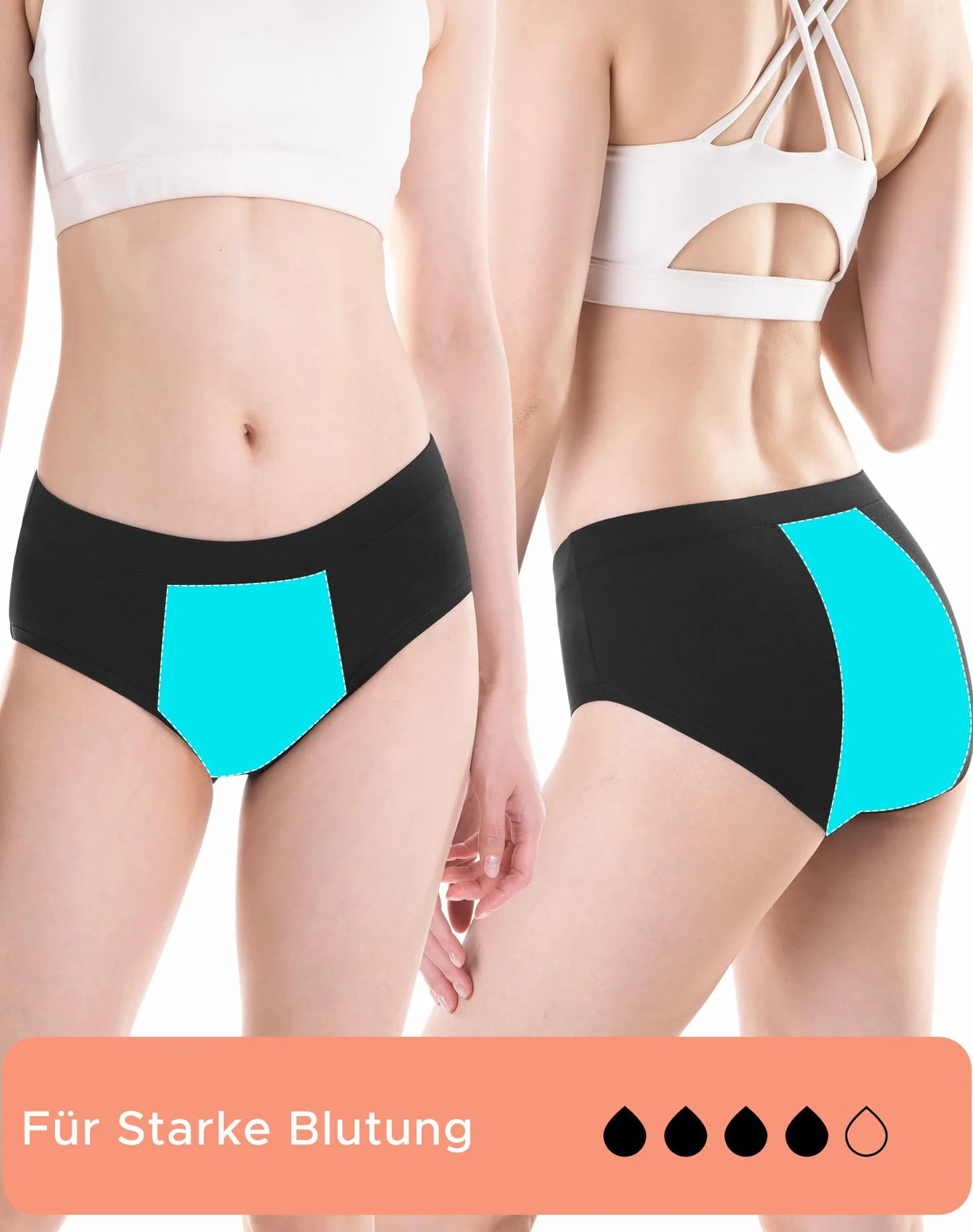 INNERSY Bragas Menstruales Flujo Abundante Algodón 3 Pack