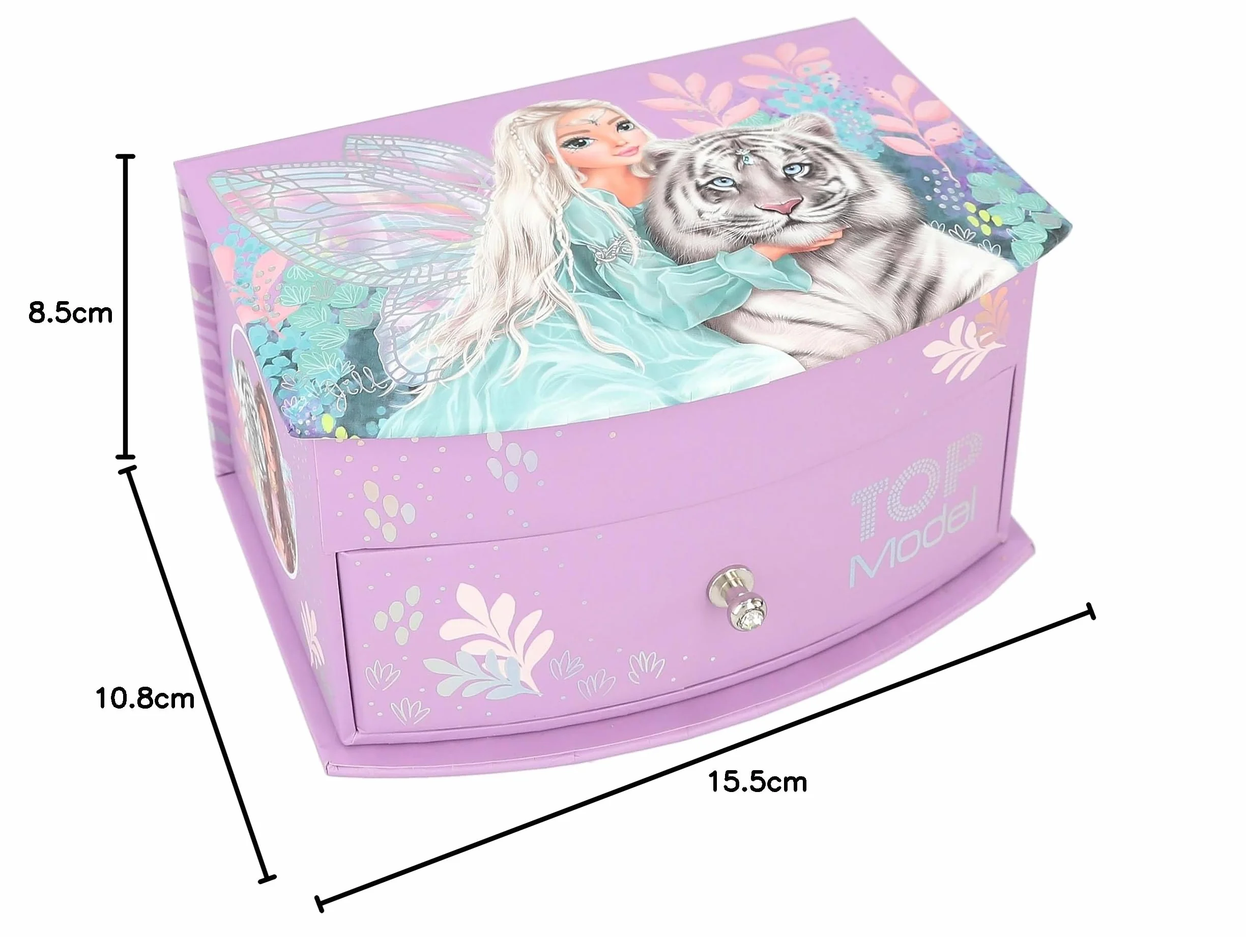 Depesche TOPModel Fantasy Tiger Joyero Morado con Espejo
