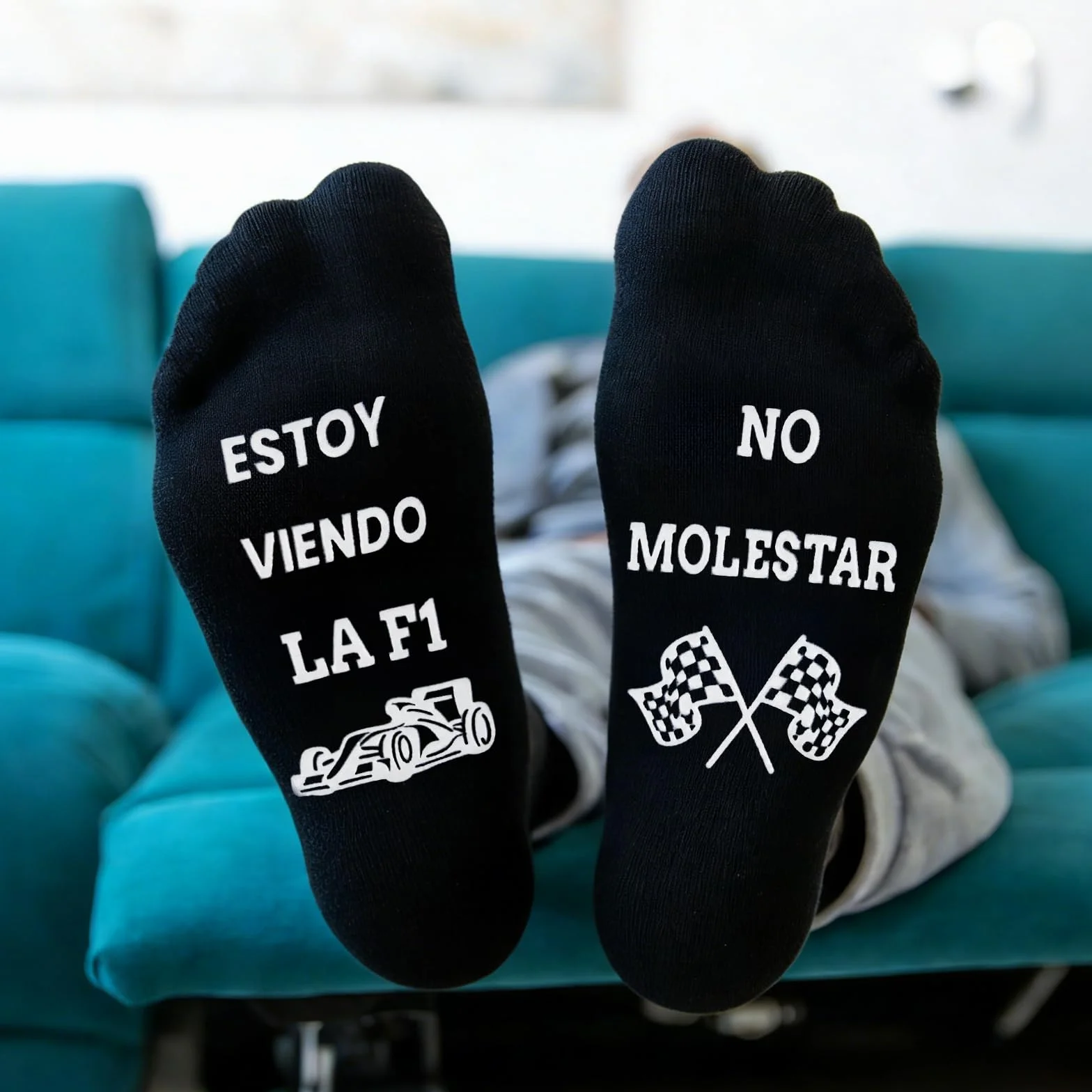 Leikedun Calcetines Divertidos de Fórmula 1 Antideslizantes Regalo Original para Amantes del F1
