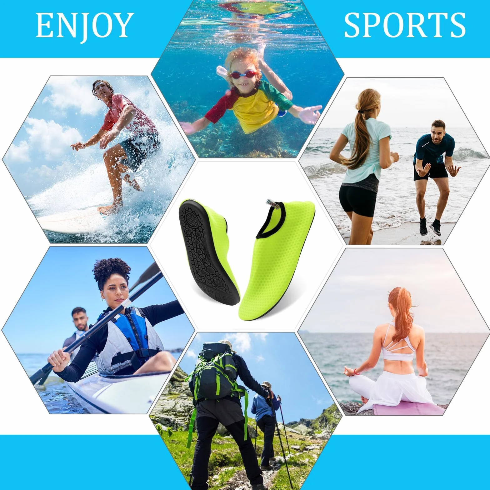 Zapatillas de natación transpirables para playa, surf y yoga hombres y mujeres