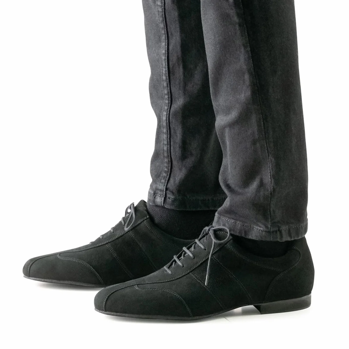 Werner Kern Hombres Zapatos de Baile 28045 Ante Negro 1.5 cm Micro-Heel