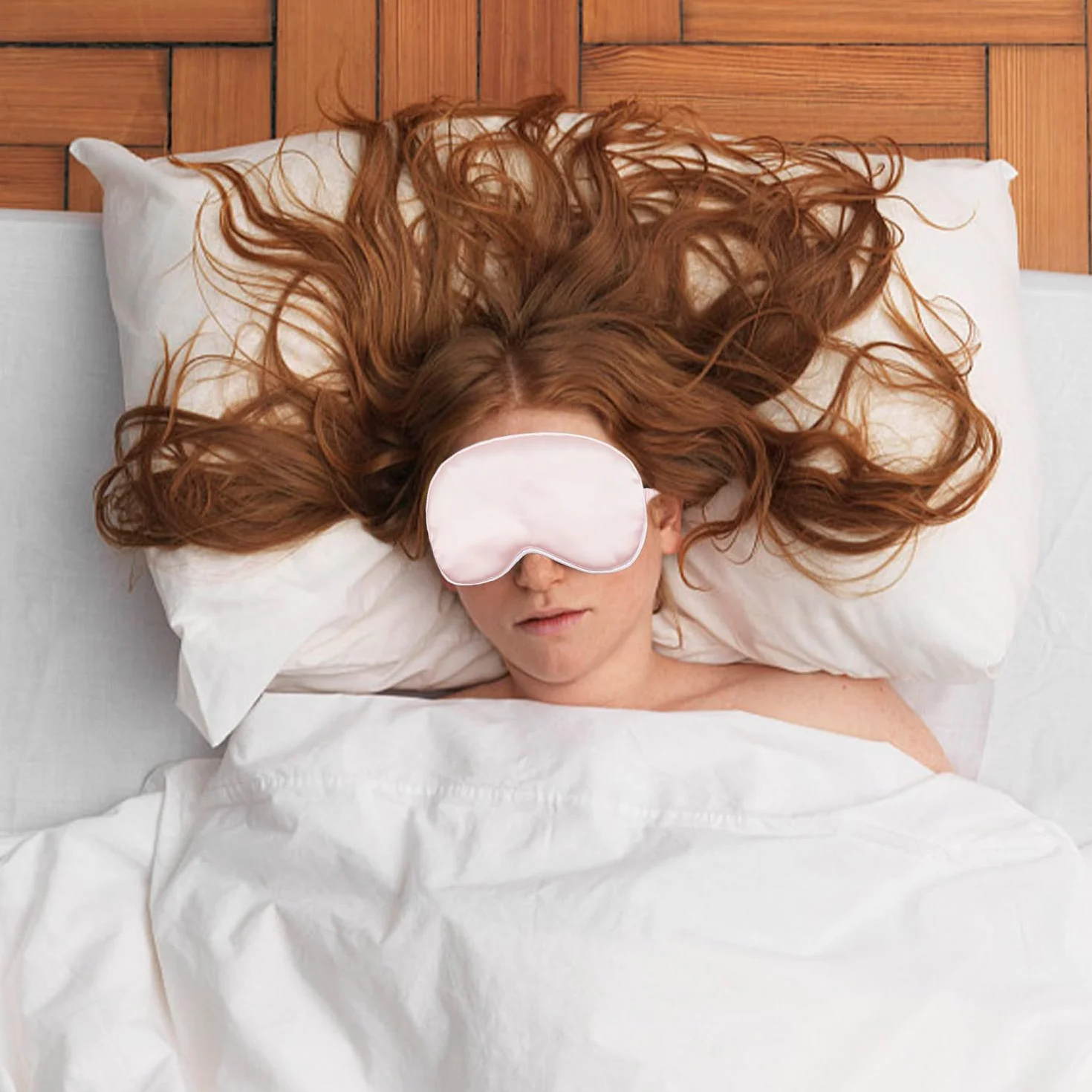 1 Gorro para Dormir, 1 Antifaz Rosa para Los Ojos, Pañuelo Rosa Cálido para La Cabeza, Gorro para El Pelo para Mujer, Gorro Posparto para Prevenir Resfriados